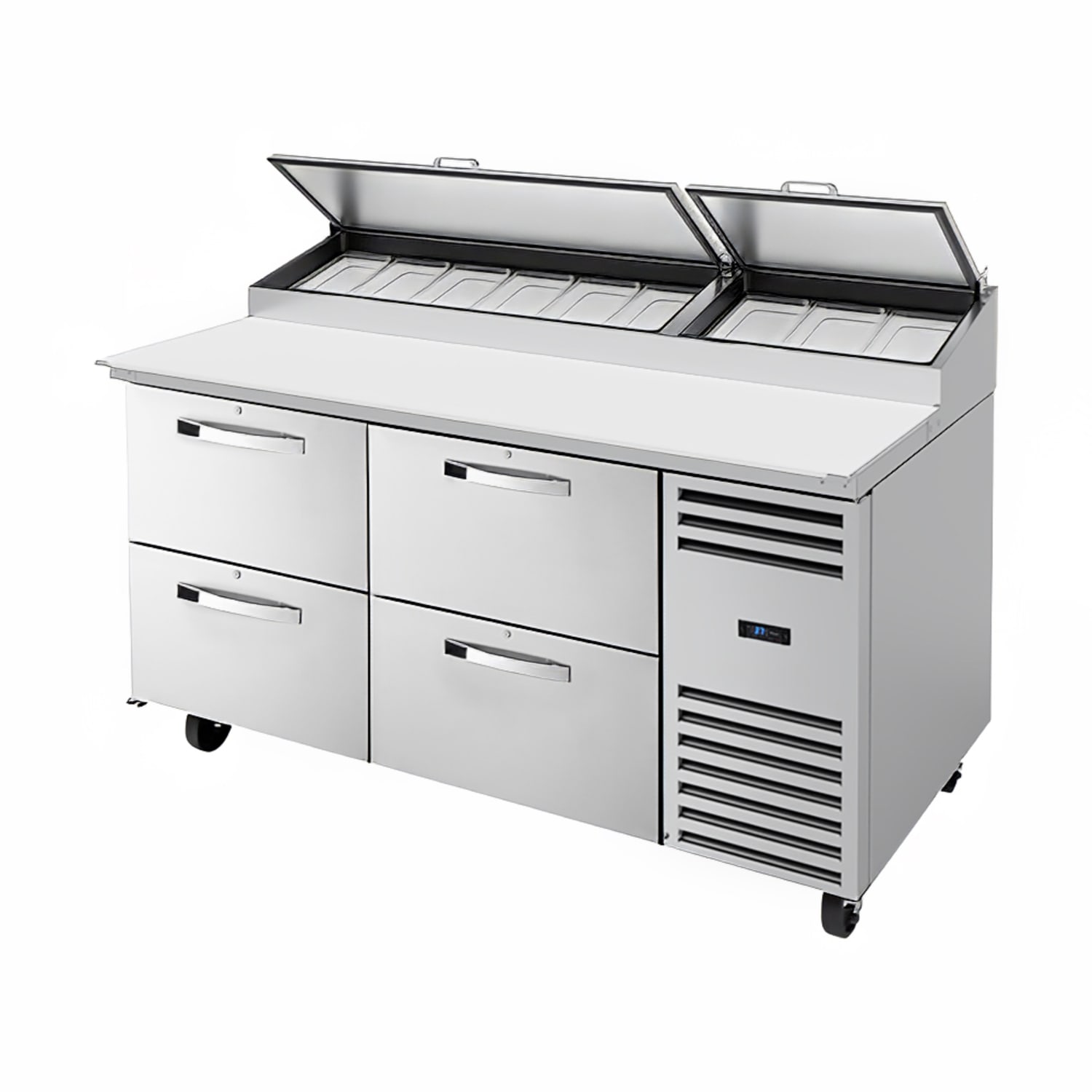 True TPP-AT-67D-4-HC~SPEC3 67 Spec Series Pizza Prep Table w/ Refrigerated Base, 115v, Stainless Steel | True Refrigeration