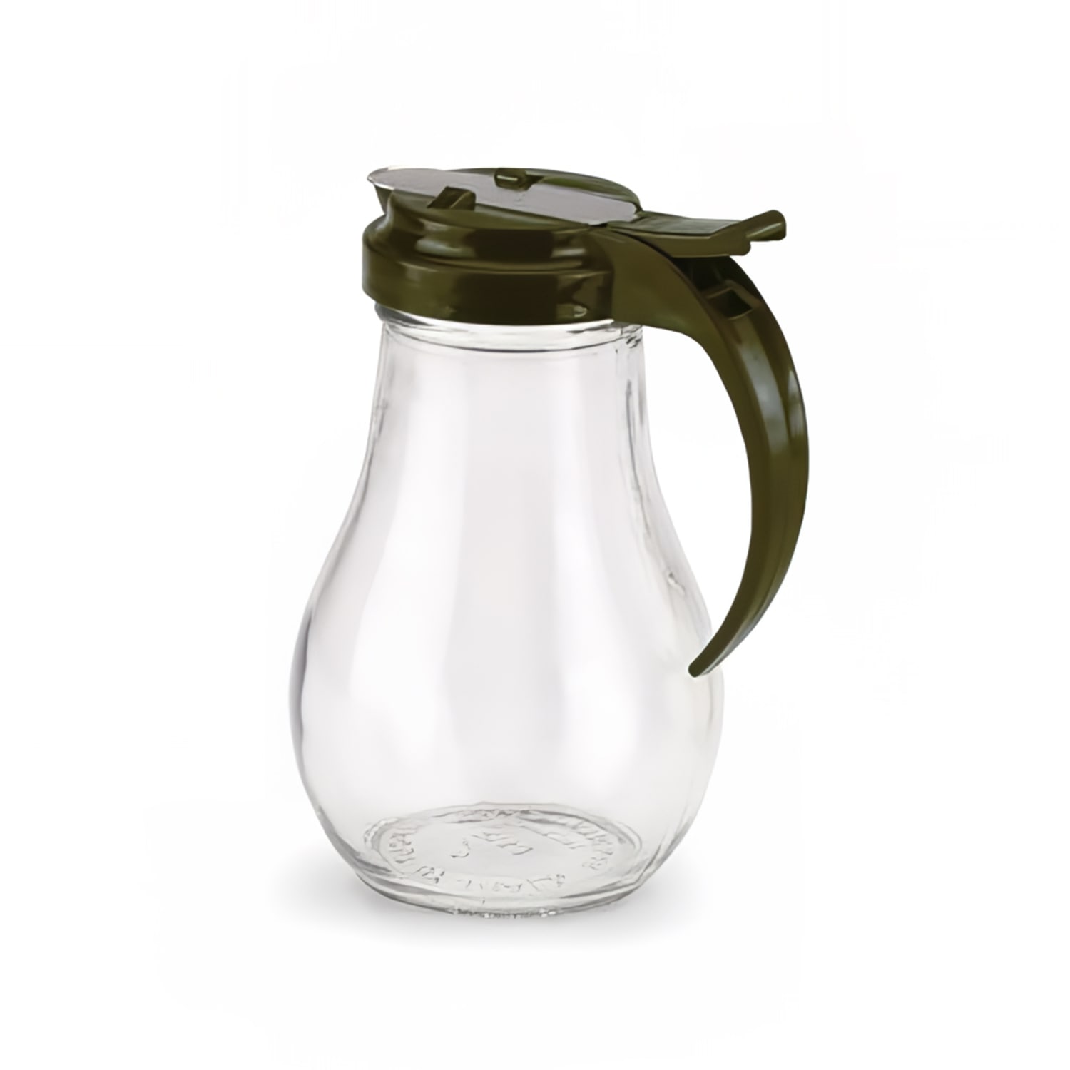 Vollrath 614-01 14 oz Dripcut Teardrop Dripcut Server - Glass, Brown Plastic Top, Clear, 1 Dozen