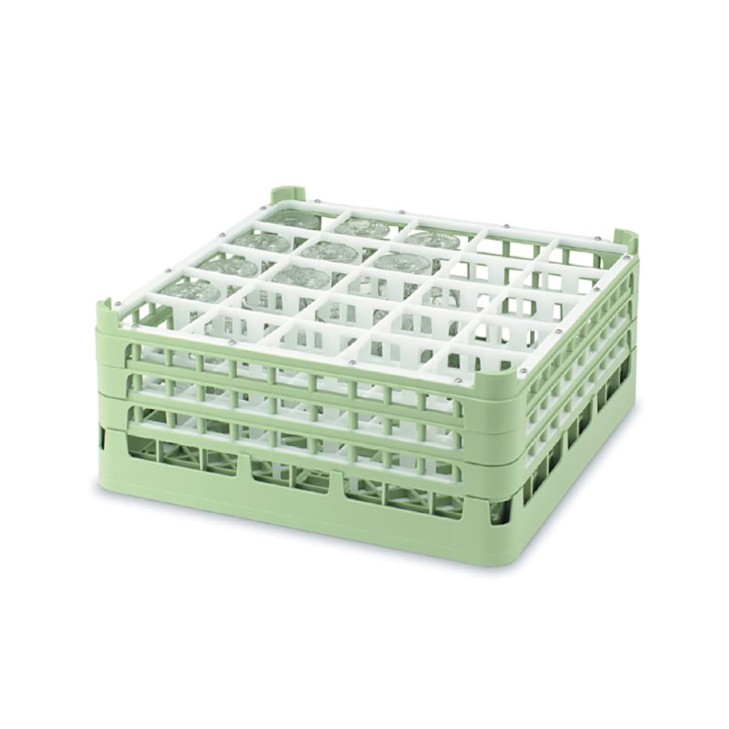 Vollrath 5271111 Signature Glass Rack w/ 25 Compartments - Green, Pack of 3