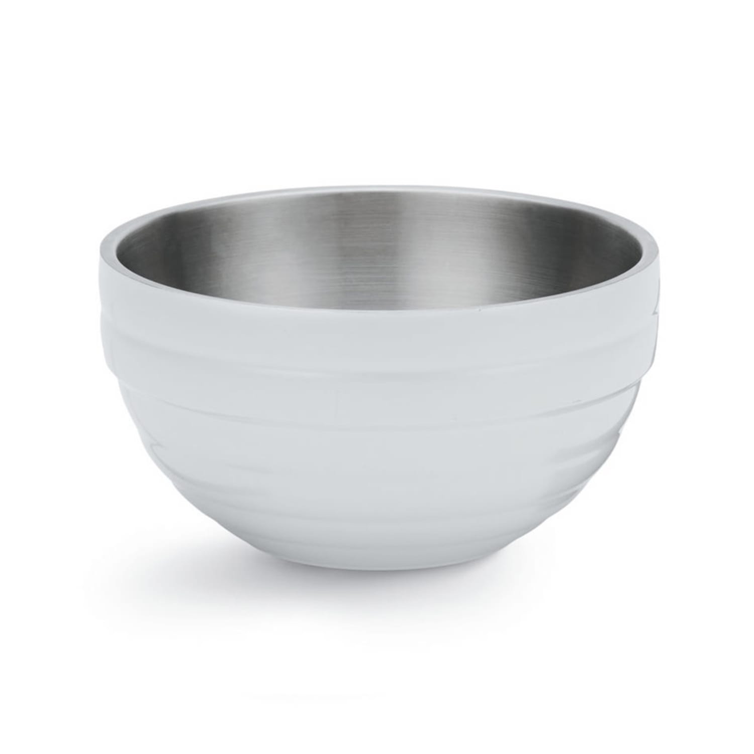 Vollrath 4659150 3 2/5 qt Round Insulated Bowl - 18 ga Stainless, Pearl White