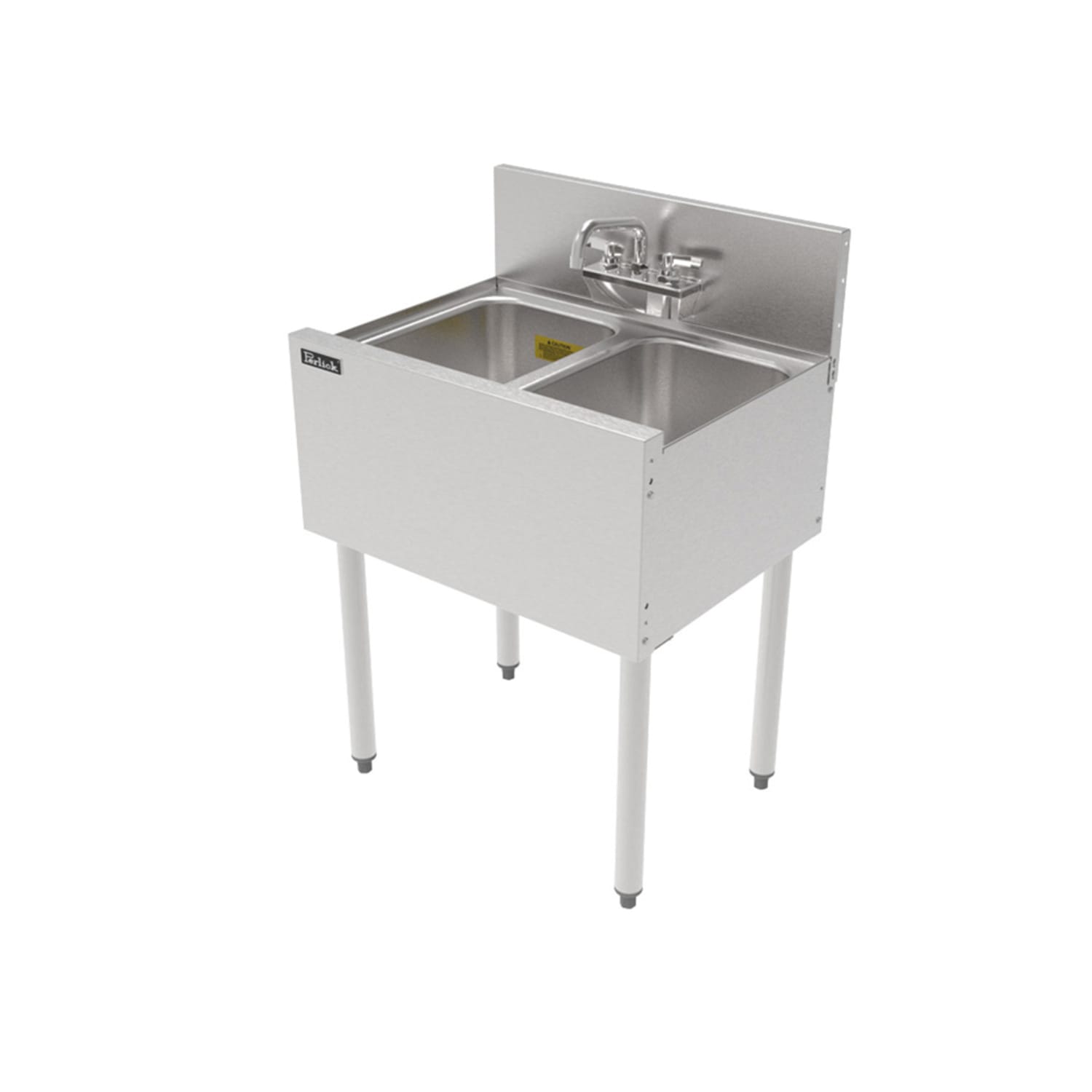 Perlick TS24M2 24 2 Compartment Sink w/ 14L x 10W Bowl, 9 1/4 Deep, Stainless Steel