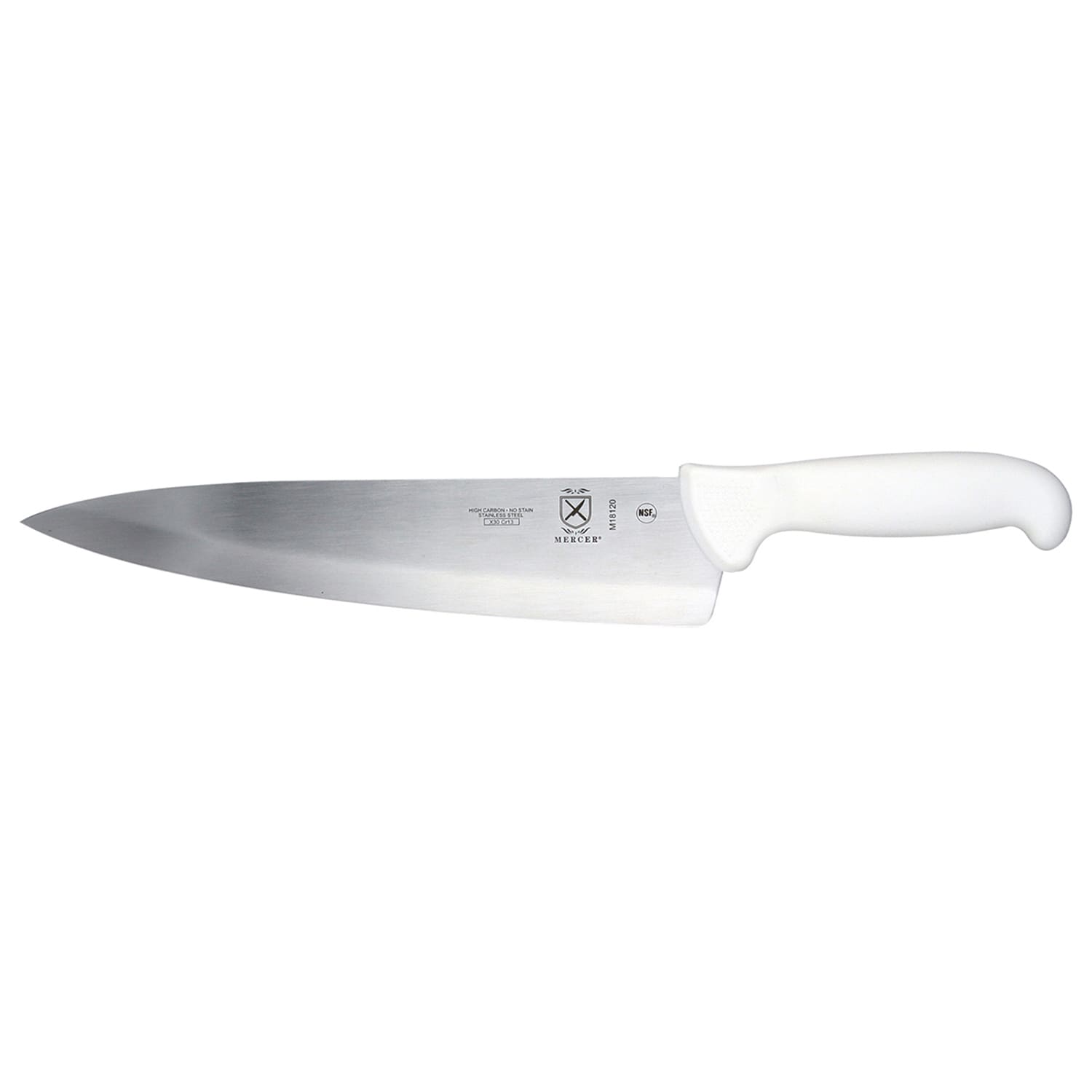 Mercer Culinary M18120 10 Chef's Knife w/ White Polypropylene Handle, High Carbon Japanese Steel