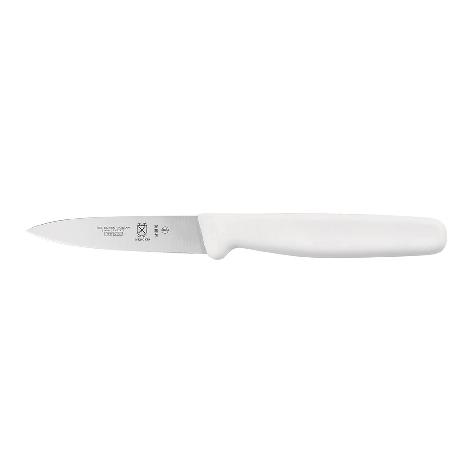 Mercer Culinary M18170 3 Paring Knife w/ White Polypropylene Handle, High Carbon Japanese Steel