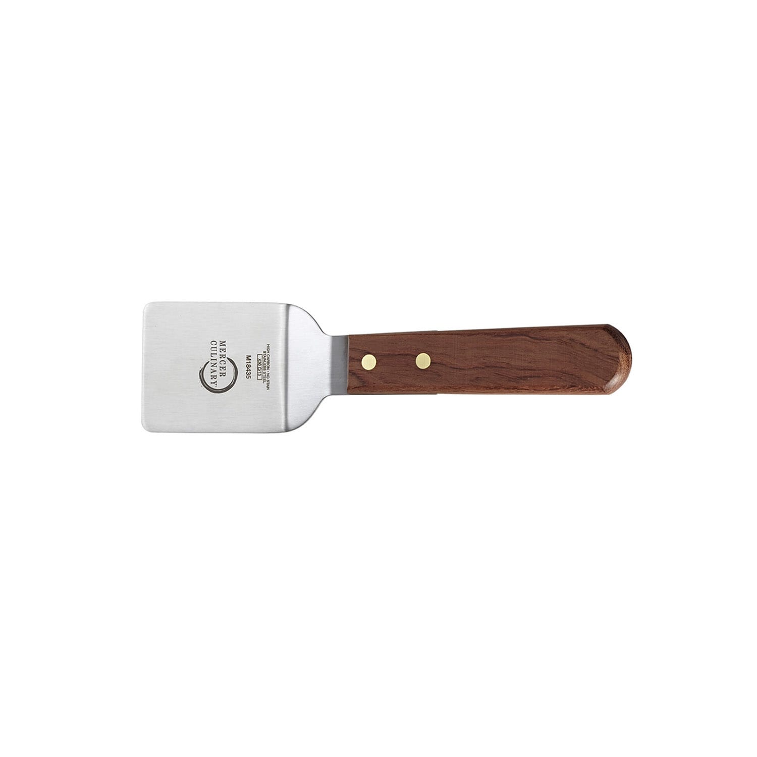 Mercer Culinary M18435 2 1/2 x 2 1/2 Turner w/ Rosewood Handle, Stainless Steel