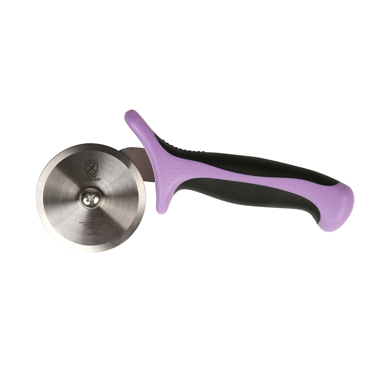 Mercer Culinary M18602PU 2 3/4 Pizza Cutter w/ Purple Santoprene/Polypropylene Handle, High Carbon Japanese Steel