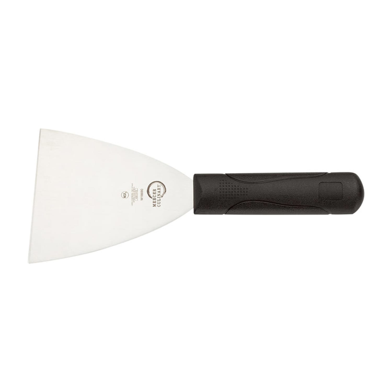 Mercer Culinary M18690 9 1/4 Grill Scraper w/ Black Polypropylene Handle, High Carbon Japanese Steel