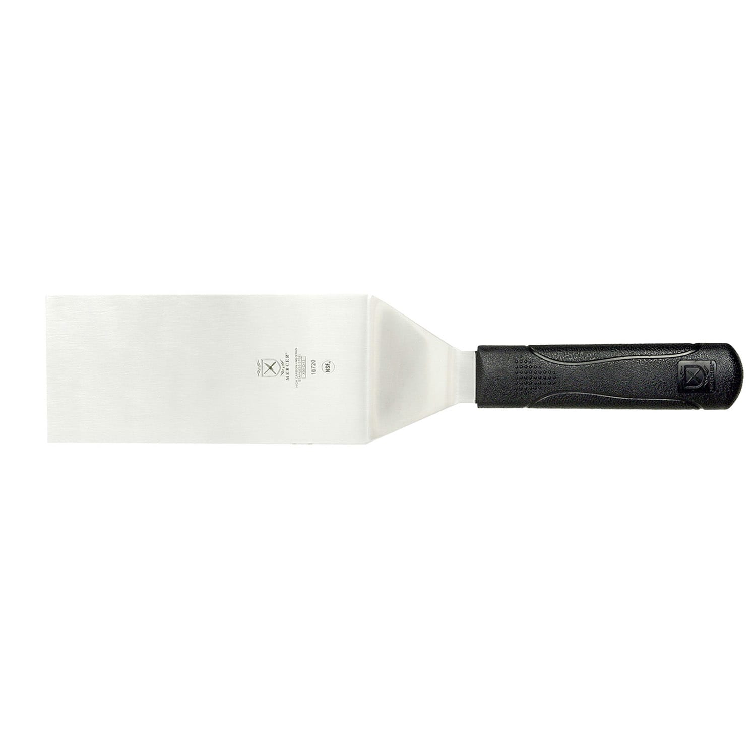 Mercer Culinary M18720 6 x 3 Turner w/ Black Polypropylene Handle, High Carbon Japanese Steel