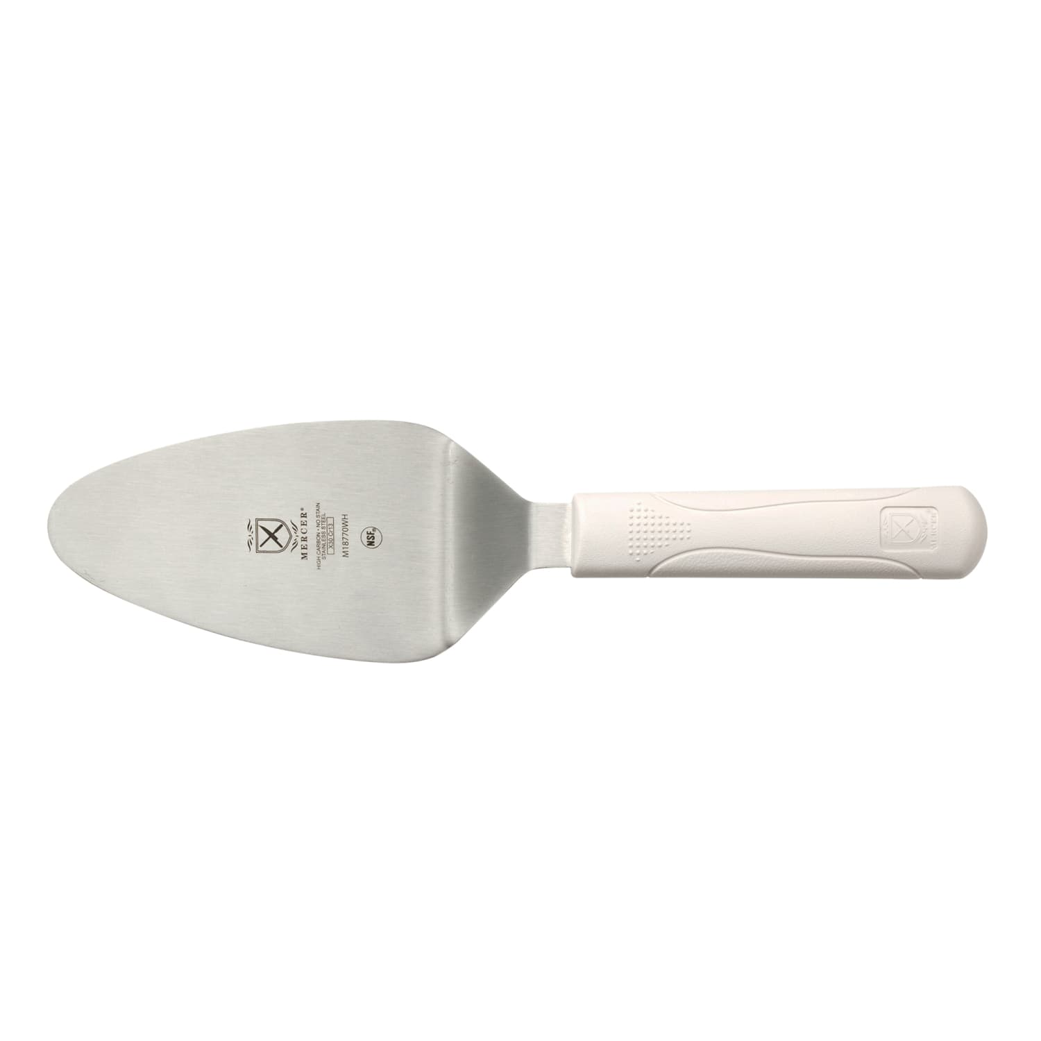 Mercer Culinary M18770WH 11 Pie Knife w/ White Polypropylene Handle, High Carbon Japanese Steel