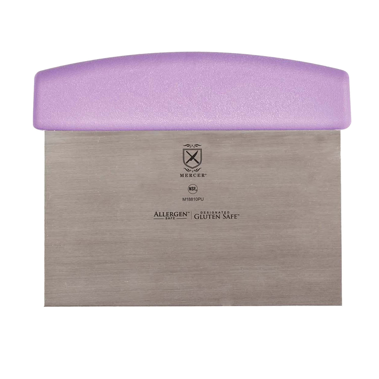 Mercer Culinary M18810PU Dough Cutter/Scraper w/ Purple Polypropylene Handle - 6 x 3, High Carbon Japanese Steel, Purple handle