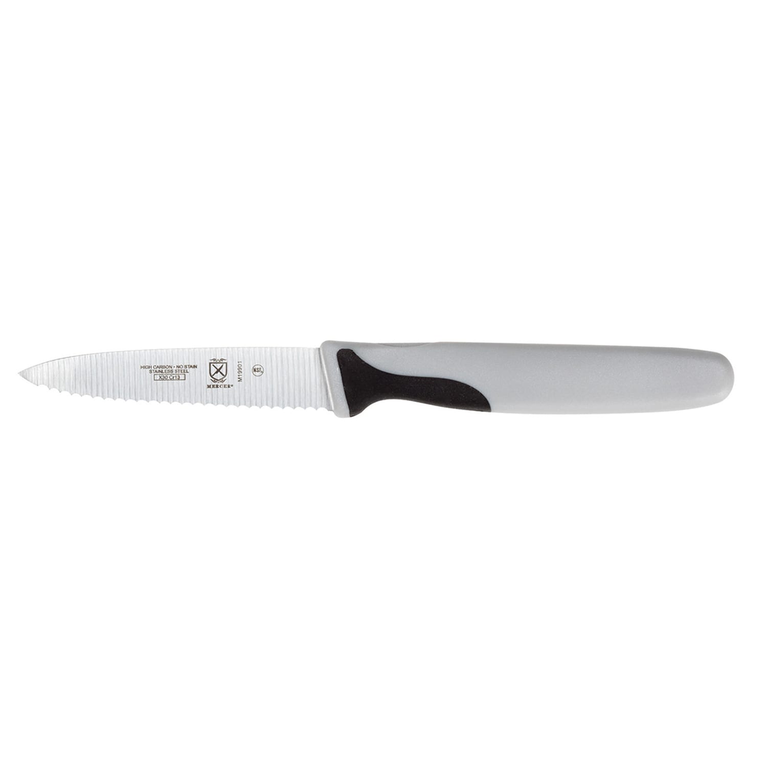 Mercer Culinary M19901 3 Paring Knife w/ Gray Santoprene/Polypropylene Handle, High Carbon Japanese Steel