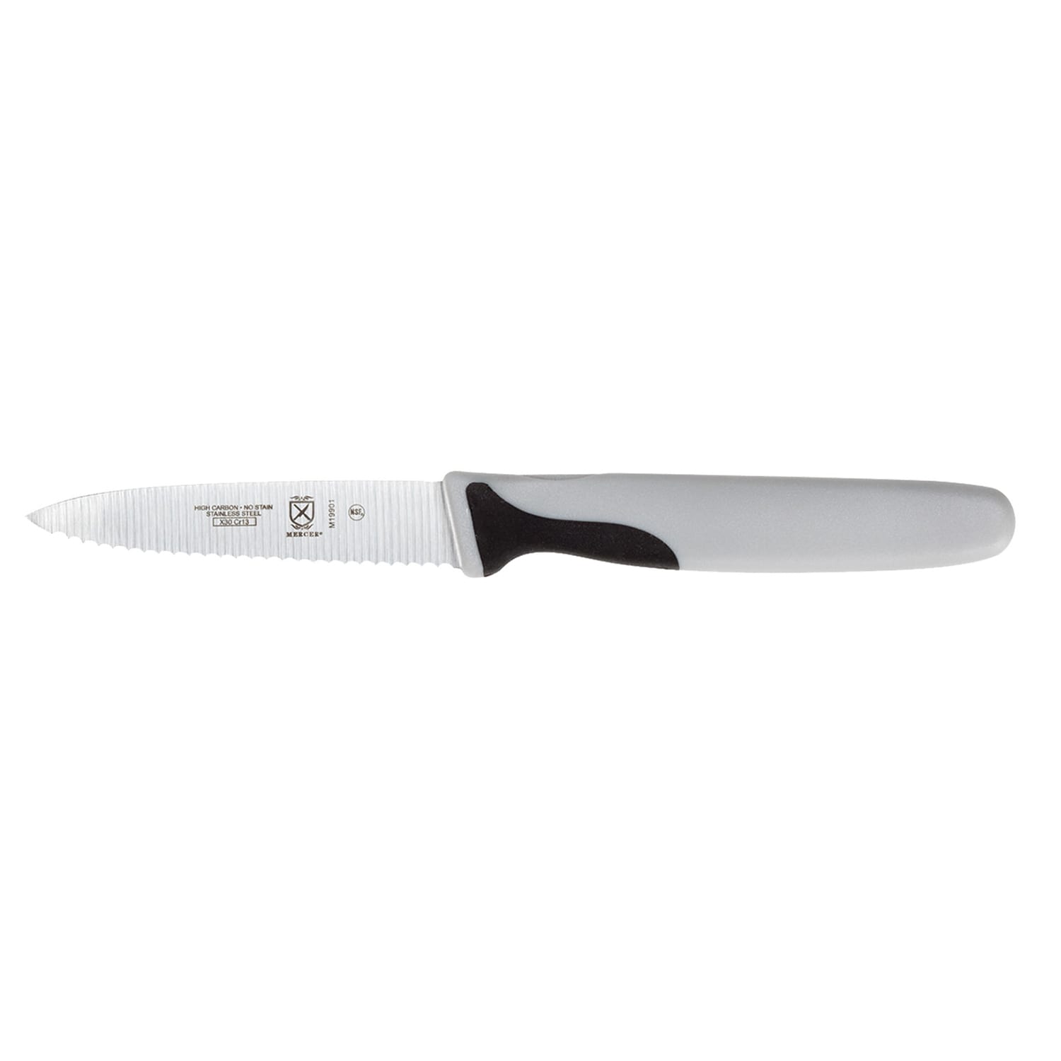 Mercer Culinary M19903 3 Paring Knife w/ Gray Santoprene/Polypropylene Handle, High Carbon Japanese Steel