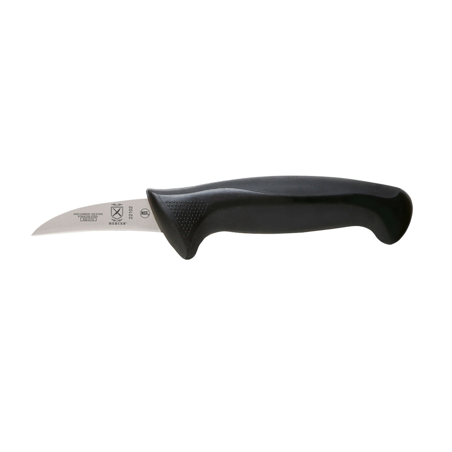 Mercer Culinary M22102 2 1/2 Peeling Knife w/ Santoprene/Polypropylene Handle, High-Carbon Japanese Steel, Black