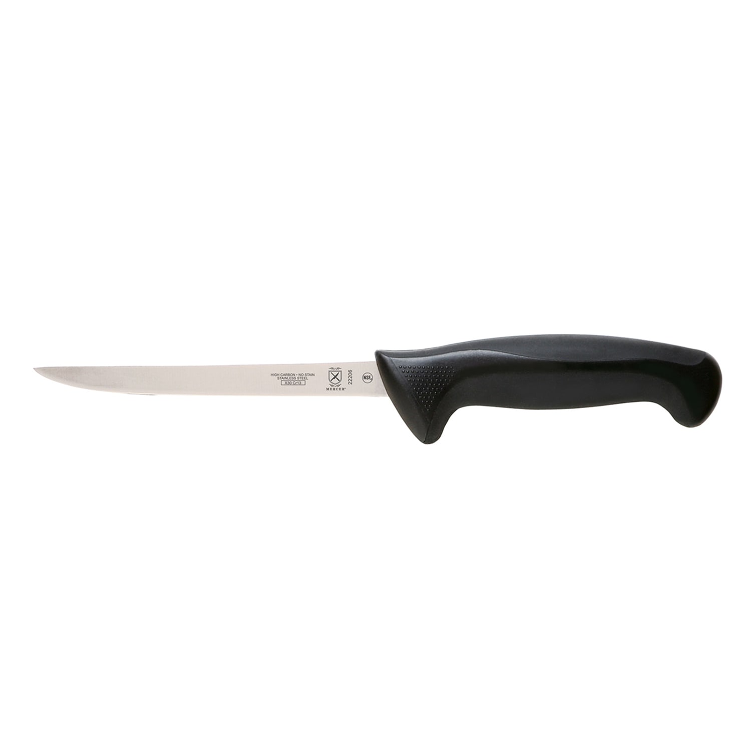 Mercer Culinary M22206 6 Boning Knife w/ Black Santoprene/Polypropylene Handle, High Carbon Japanese Steel