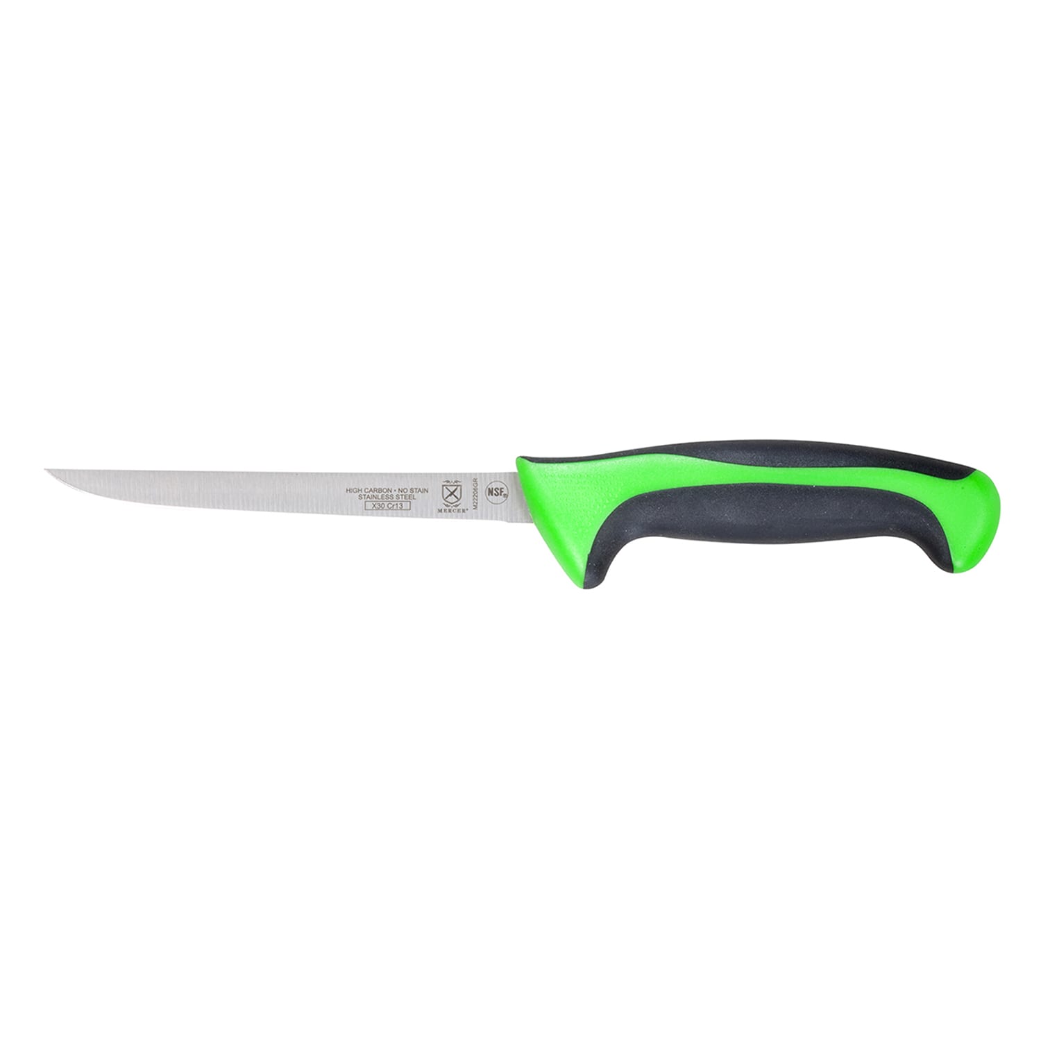 Mercer Culinary M22206GR 6 Boning Knife w/ Green Santoprene/Polypropylene Handle, High Carbon Japanese Steel