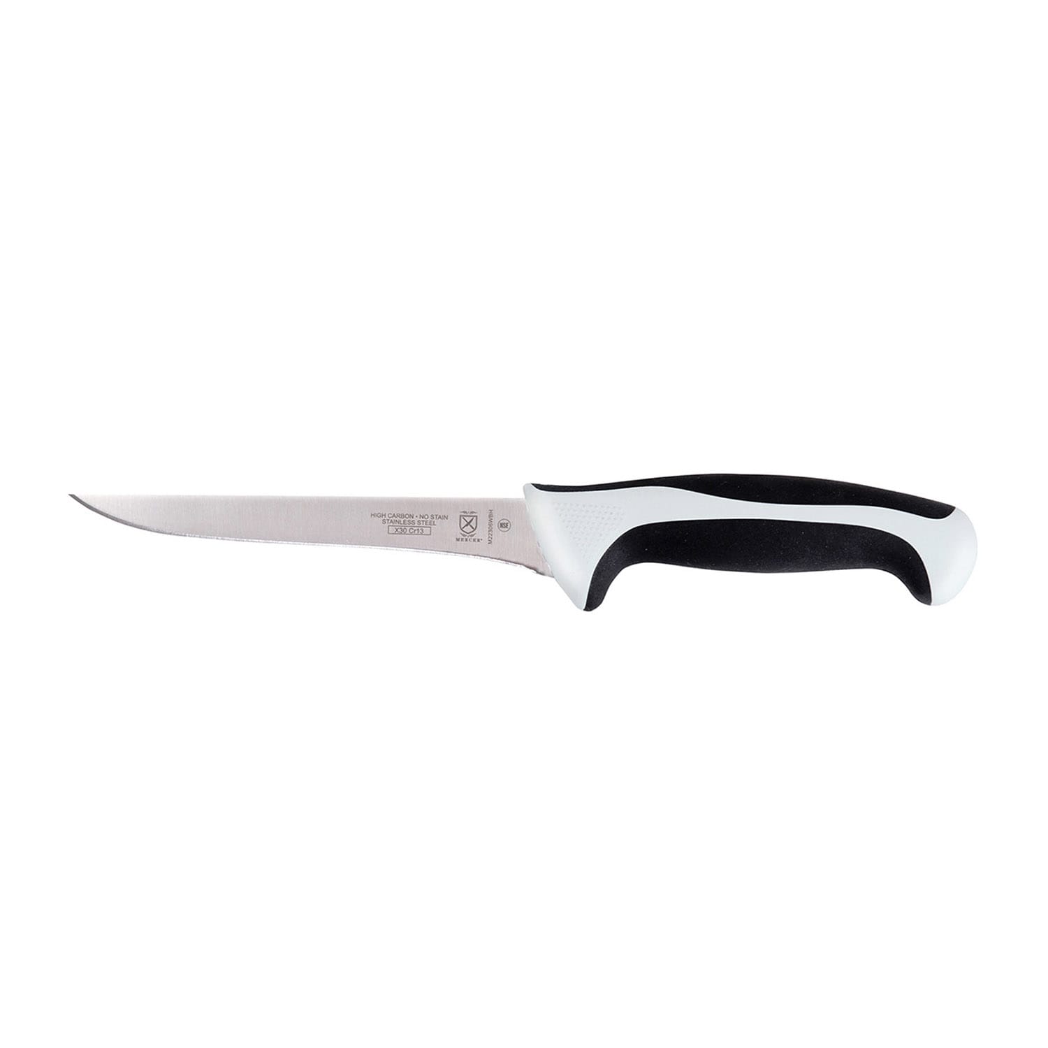 Mercer Culinary M22306WBH 6 Boning Knife w/ White Santoprene/Polypropylene Handle, High Carbon Japanese Steel