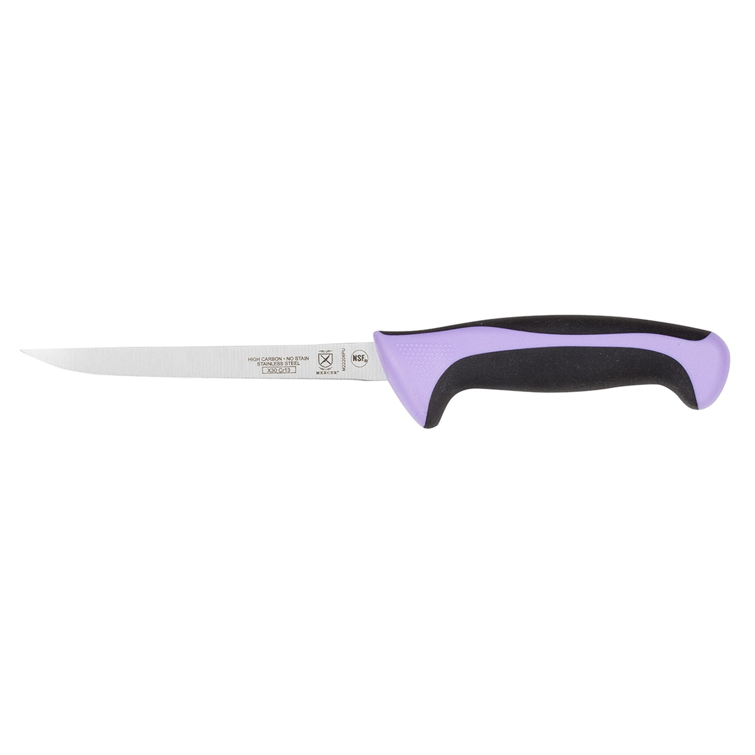 Mercer Culinary M22206PU 6 Boning Knife w/ Purple Santoprene/Polypropylene Handle, High Carbon Japanese Steel