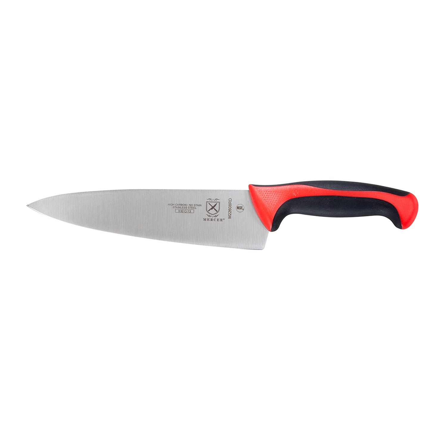 Mercer Culinary M22608RD 8 Chef's Knife w/ Red Santoprene/Polypropylene Handle, High Carbon Japanese Steel