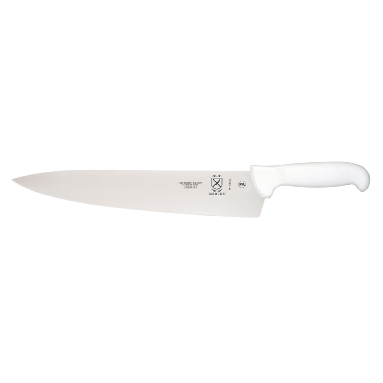 Mercer Culinary M18150 12 Chef's Knife w/ White Polypropylene Handle, High Carbon Japanese Steel
