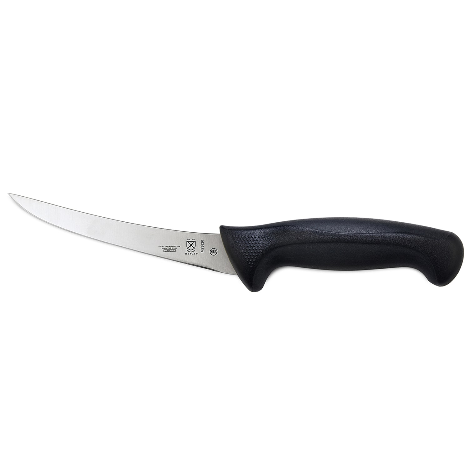Mercer Culinary M23820 6 Boning Knife w/ Black Santoprene/Polypropylene Handle, High Carbon Japanese Steel