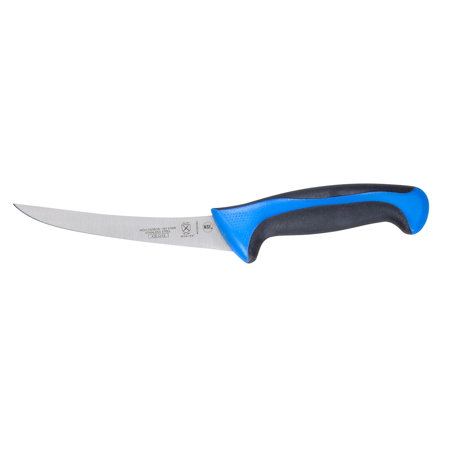 Mercer Culinary M23820BL 6 Boning Knife w/ Blue Santoprene/Polypropylene Handle, High Carbon Japanese Steel