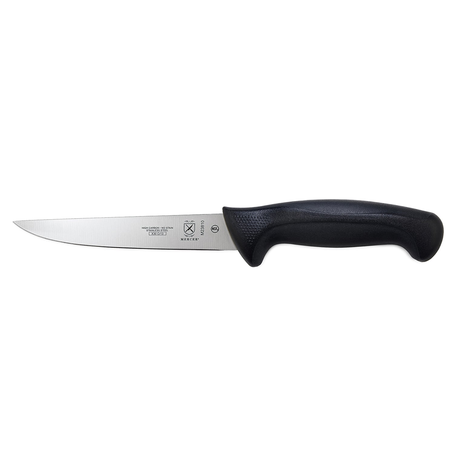 Mercer Culinary M23810 6 Boning Knife w/ Black Santoprene/Polypropylene Handle, High Carbon Japanese Steel