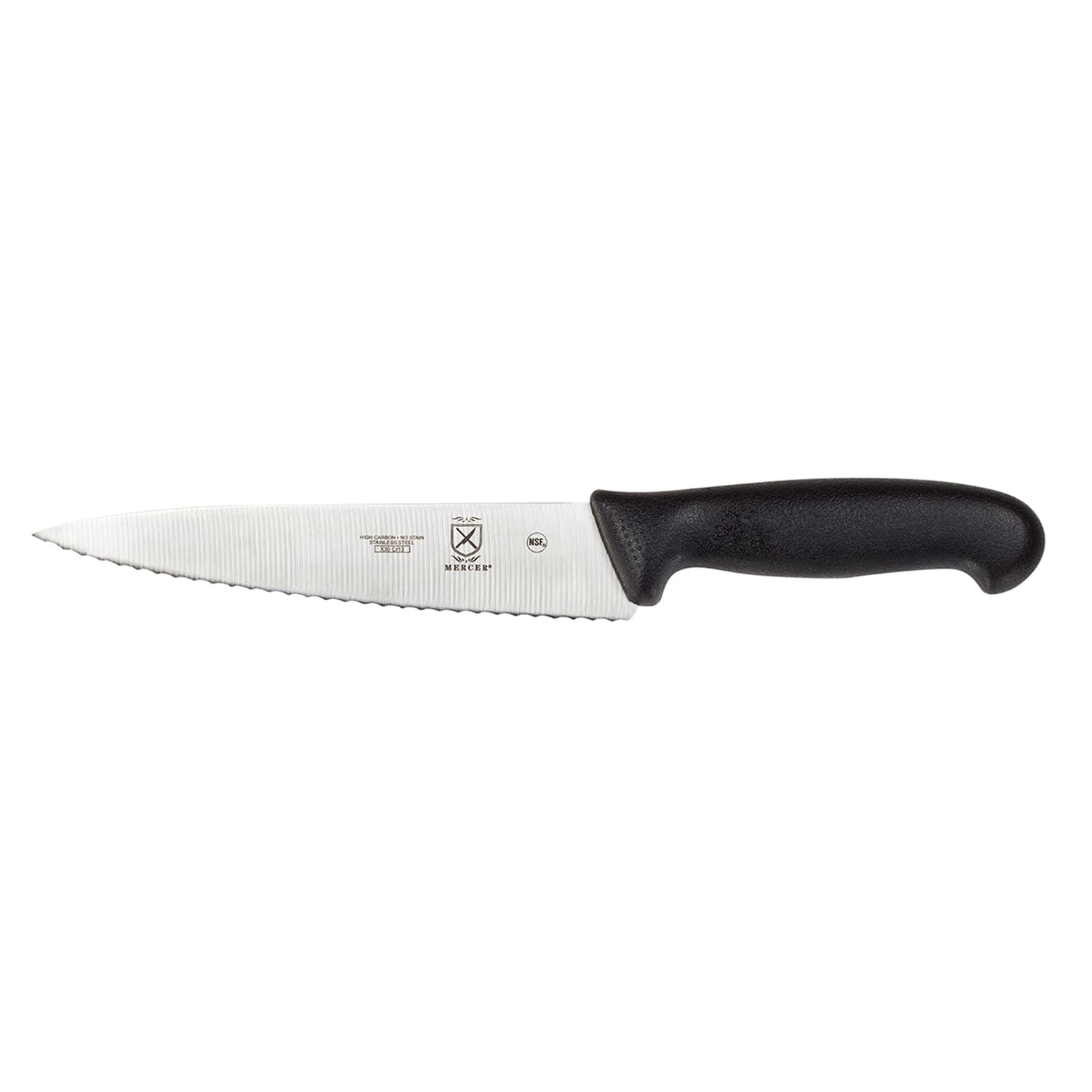 Mercer Culinary M23830 7 1/2 Chef's Knife w/ Black Santoprene/Polypropylene Handle, High Carbon Japanese Steel