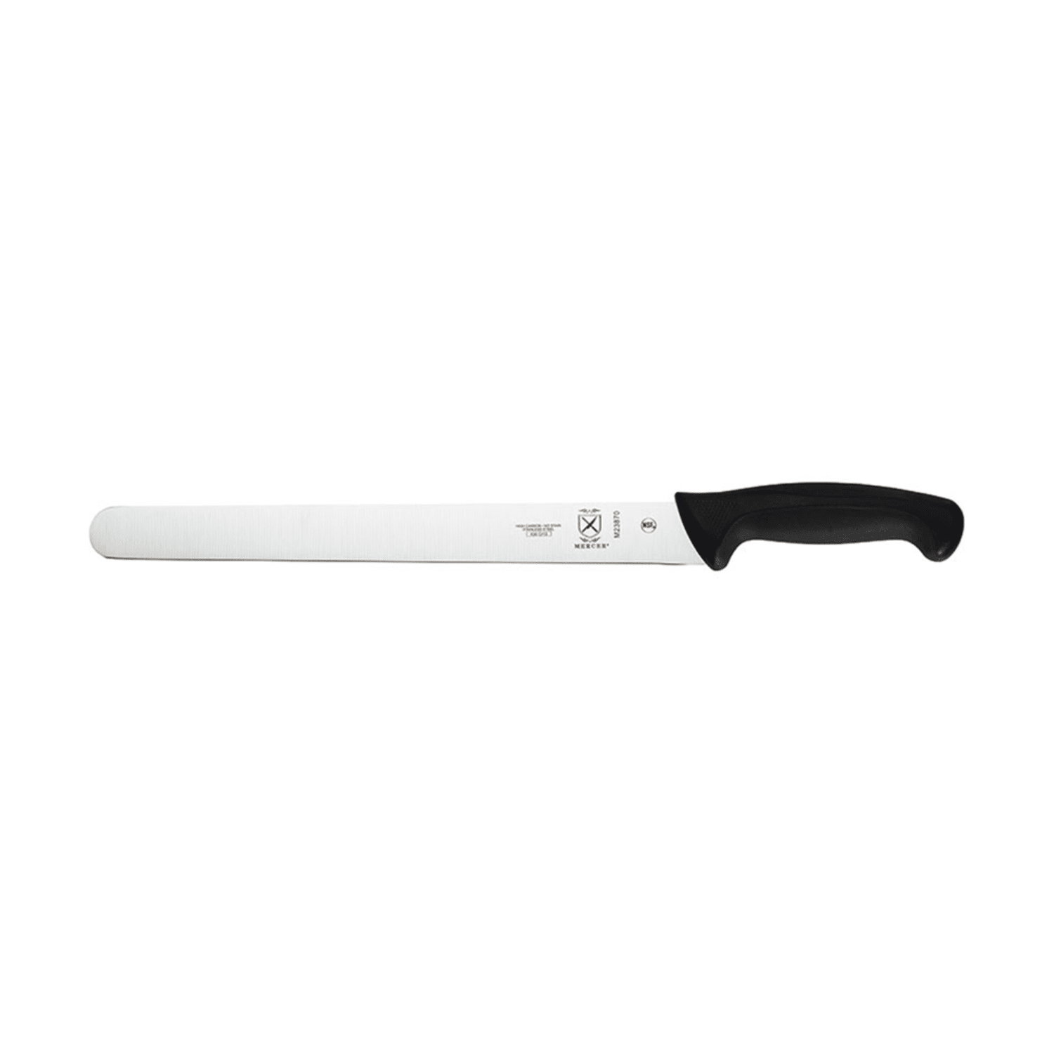 Mercer Culinary M23870 12 Slicer Knife w/ Black Santoprene/Polypropylene Handle, High Carbon Japanese Steel