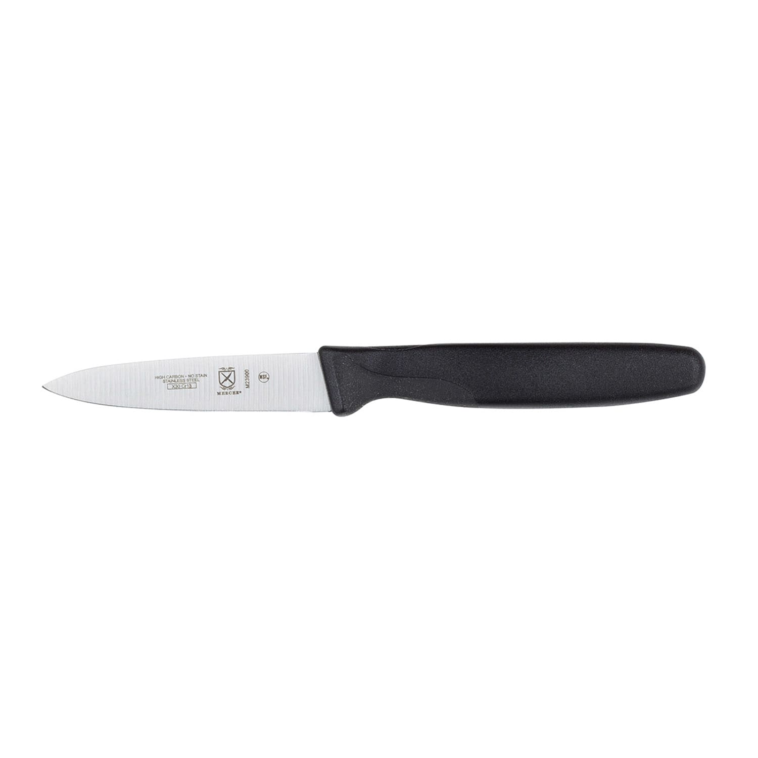 Mercer Culinary M23903 3 Paring Knife w/ Black Santoprene/Polypropylene Handle, High Carbon Japanese Steel