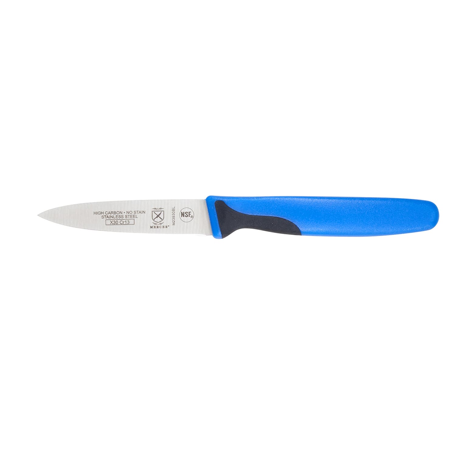 Mercer Culinary M23930BL 3 Paring Knife w/ Blue Santoprene/Polypropylene Handle, High Carbon Japanese Steel