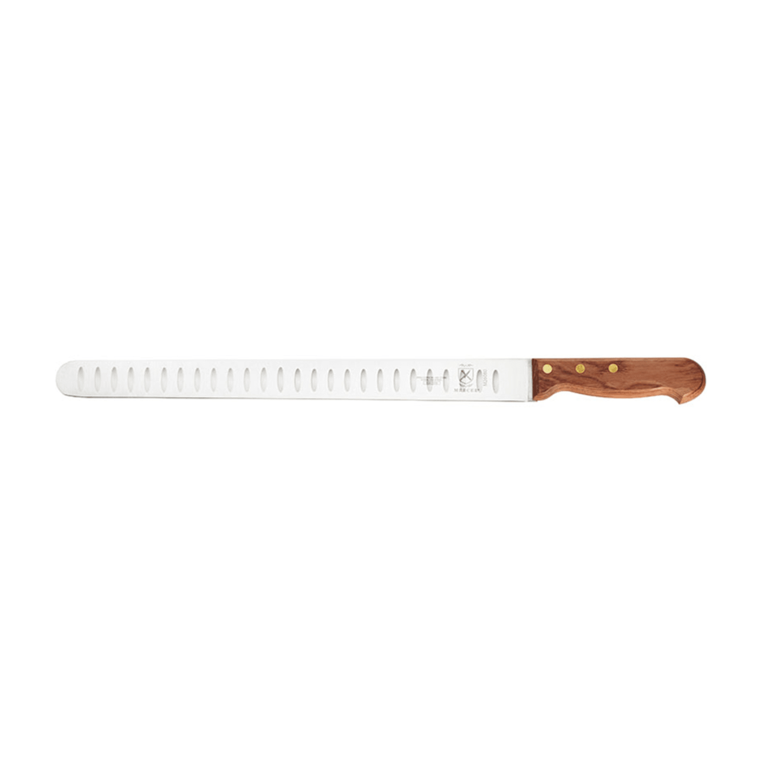 Mercer Culinary M26080 14 Granton Slicer Knife w/ Rosewood Handle, High Carbon Japanese Steel, Stainless Steel