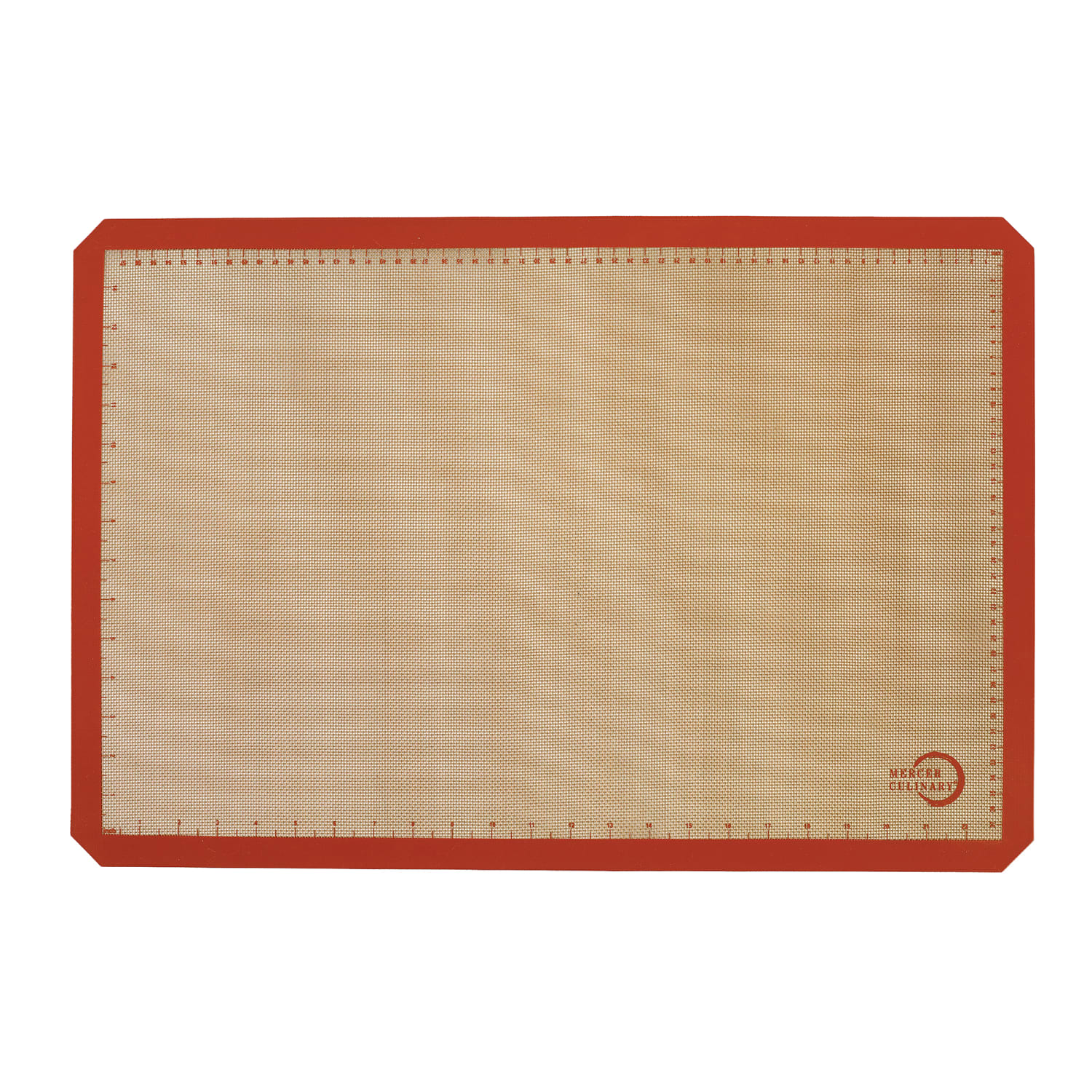 Mercer Culinary M31087OR Rectangular Baking Mat - 24 1/2 x 16 1/2, Fits Full Size Sheet Pans, Silicone, Measuring marks, Orange
