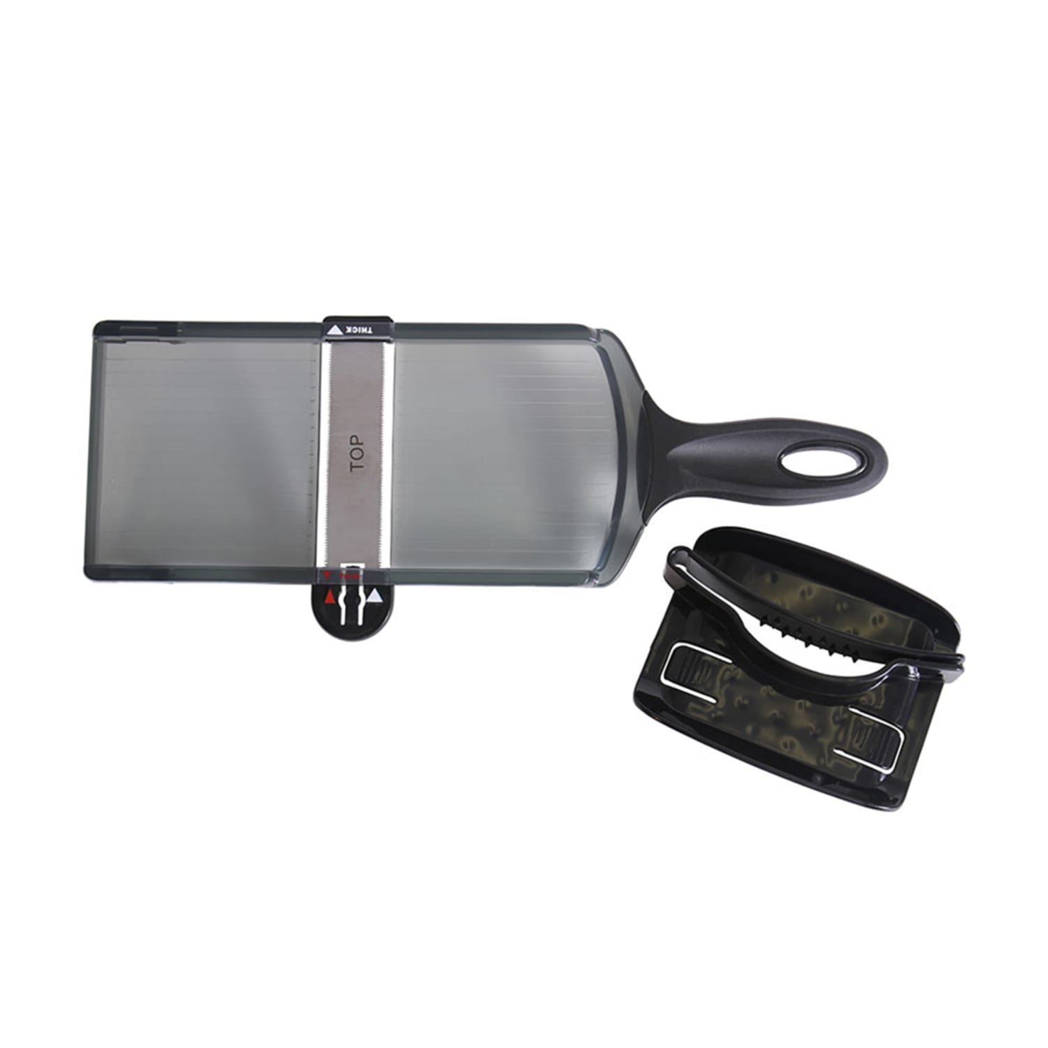 Mercer Culinary M35701 Dual Slicing Mandoline Slicer w/ High Carbon Steel Blade, Black