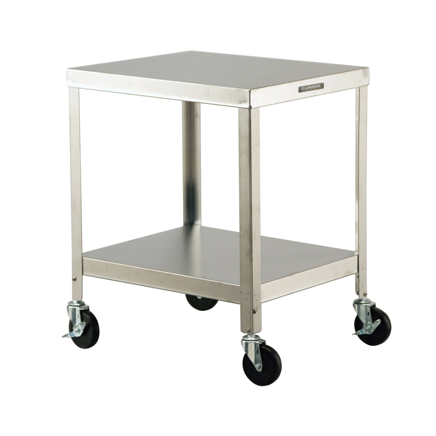 Lakeside 715 21 1/4 Mixer Table w/ All Stainless Steel Undershelf Base, Mobile, 25 1/4D