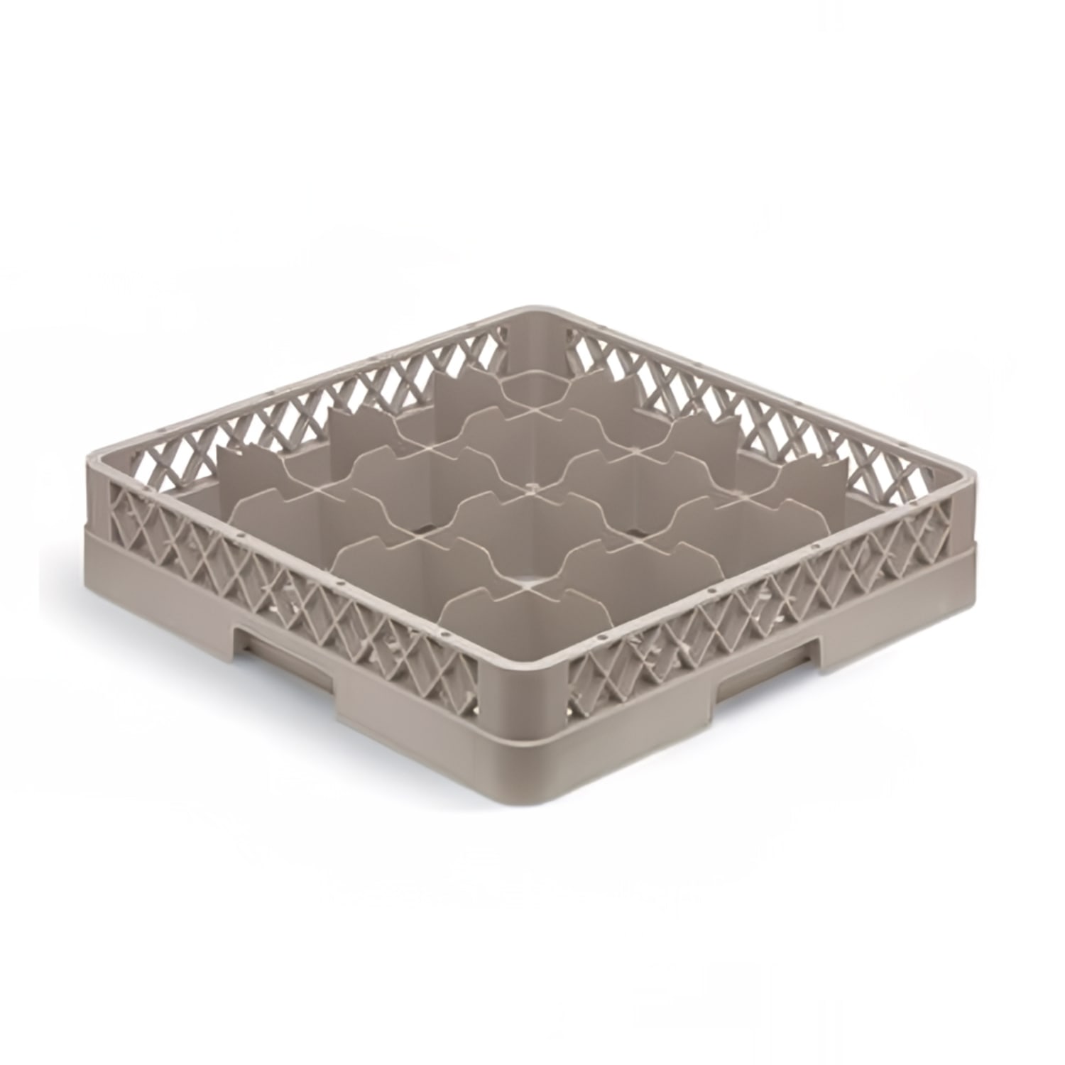 Vollrath TR4DDD Traex Full Size Glass Rack w/ 16 Compartments - 3 Extenders, Beige, Case of 2