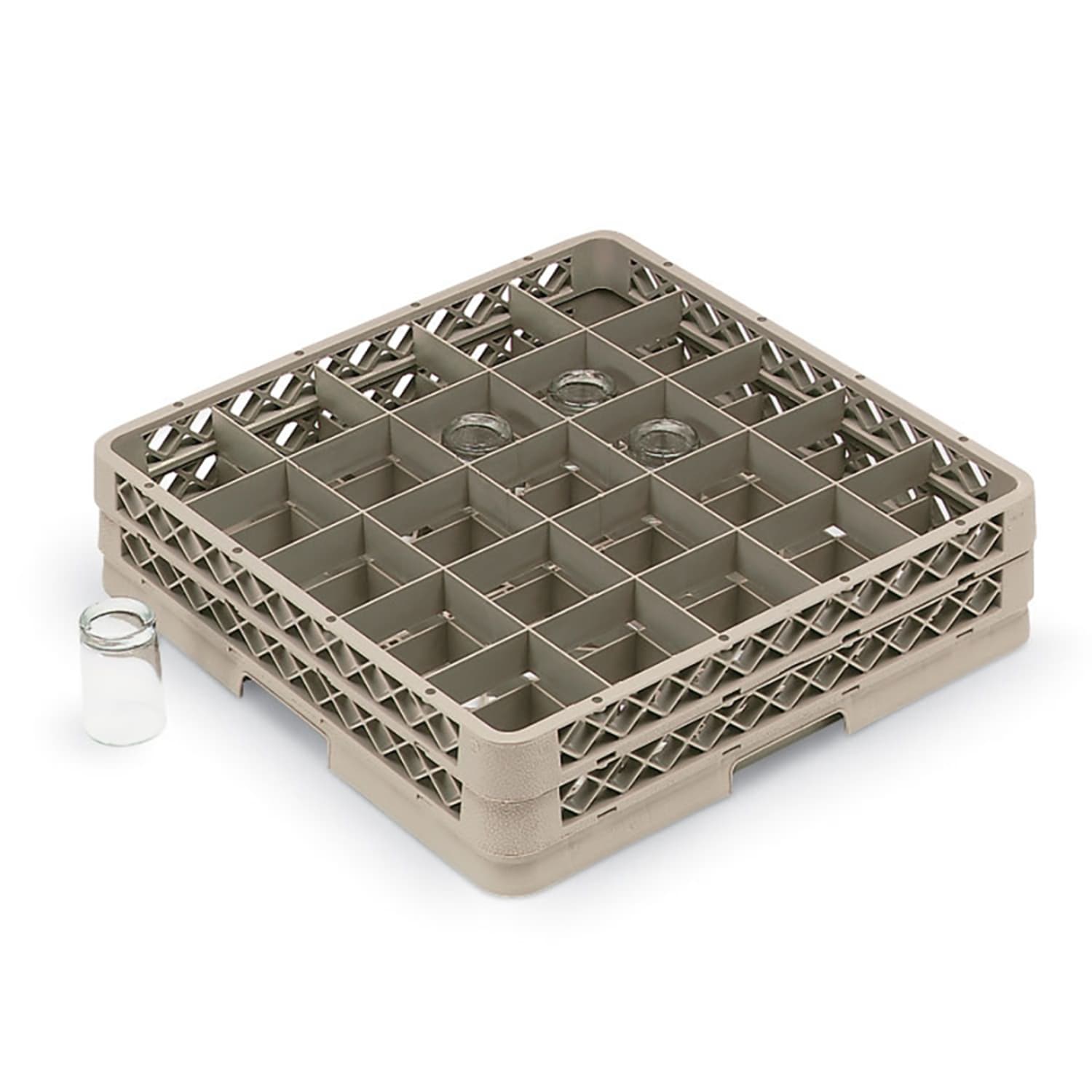 Vollrath TR13CCCCC Traex Glass Rack w/ 36 Compartments - 5 Extenders, Beige, Pack of 2
