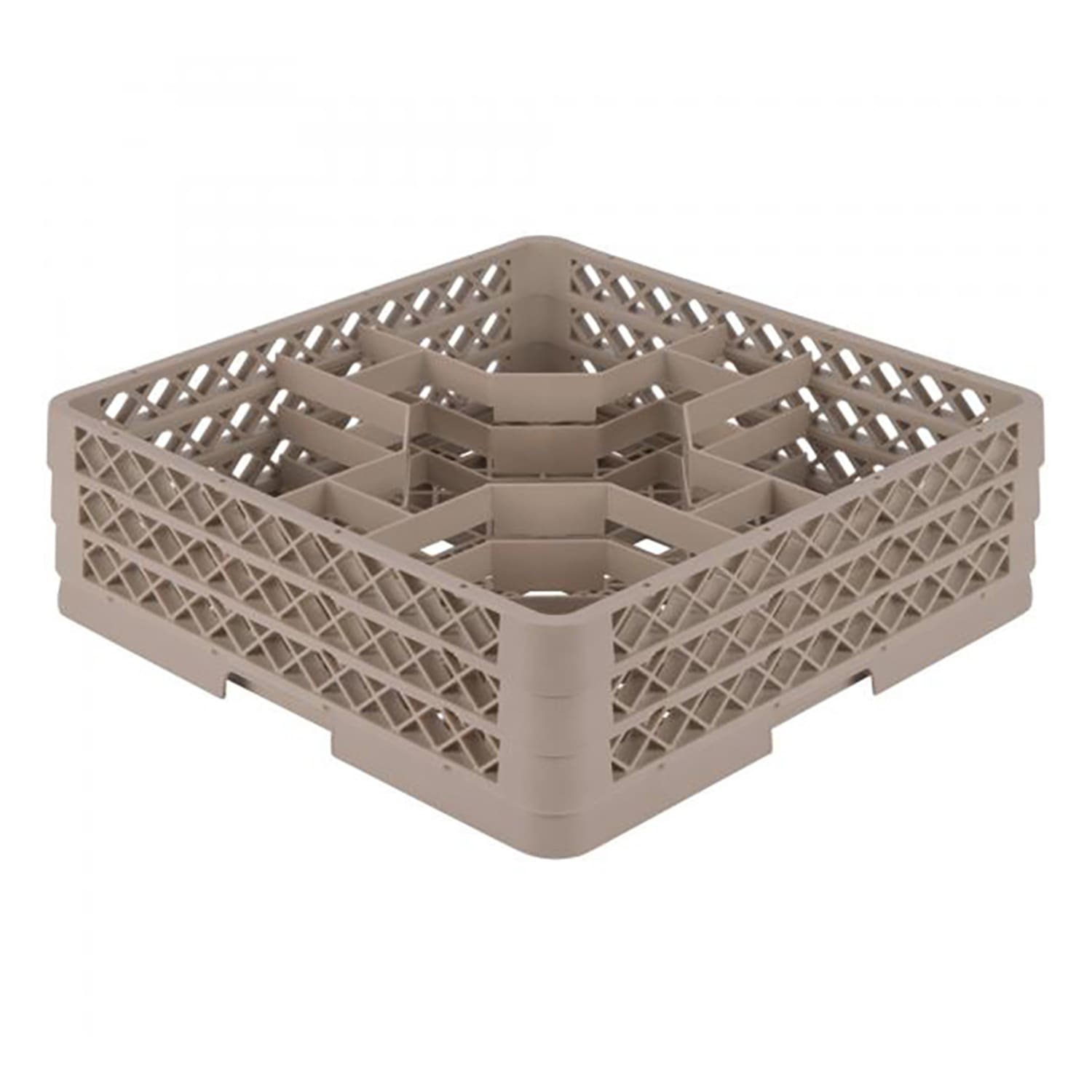 Vollrath TR13KKK Traex Full Size Glass Rack w/ 5 Compartments - 3 Extenders, Beige, Case of 2