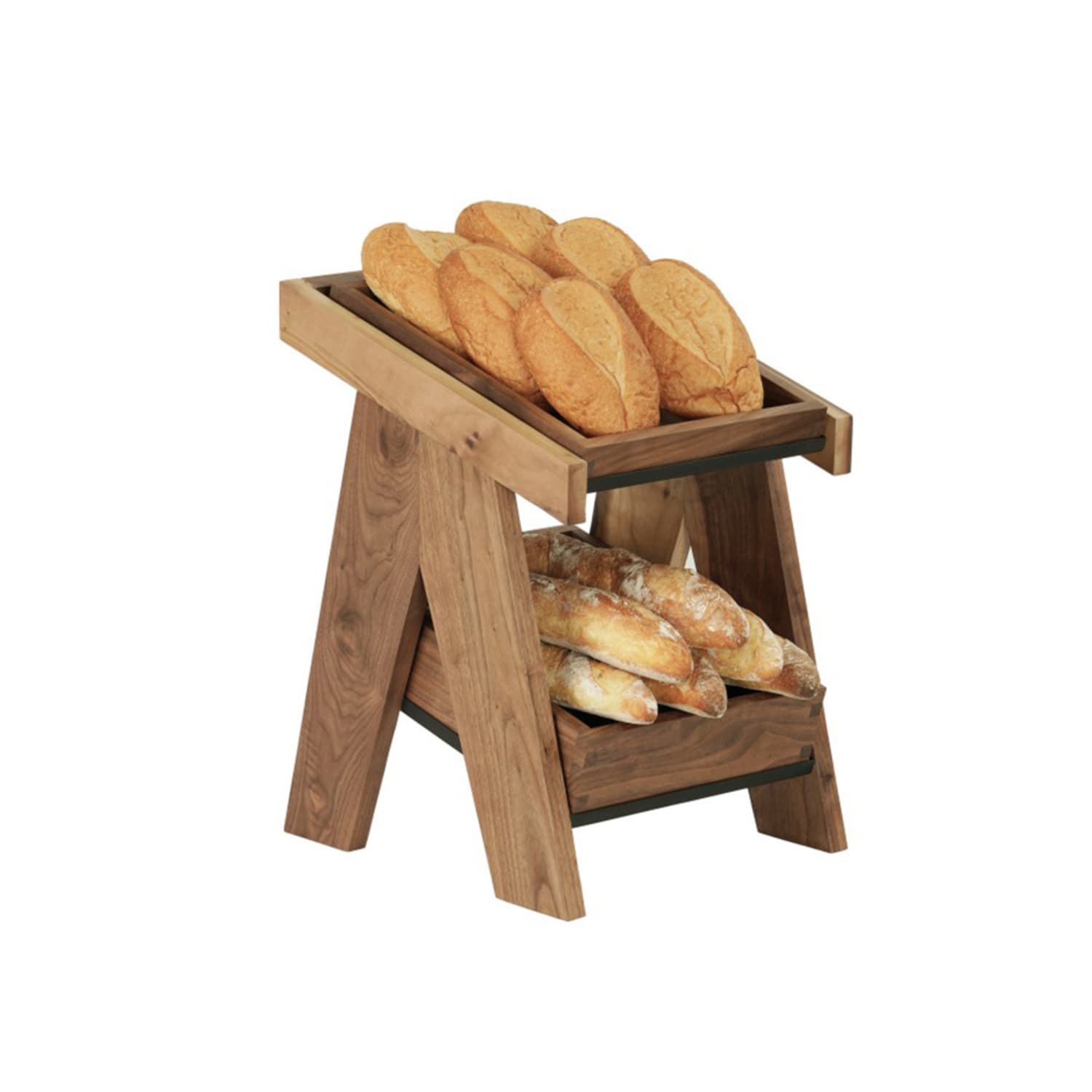 Cal-Mil 23137-2-78 2 Tier Display Stand - 12 1/2 x 14 x 17 1/2, Walnut, Brown