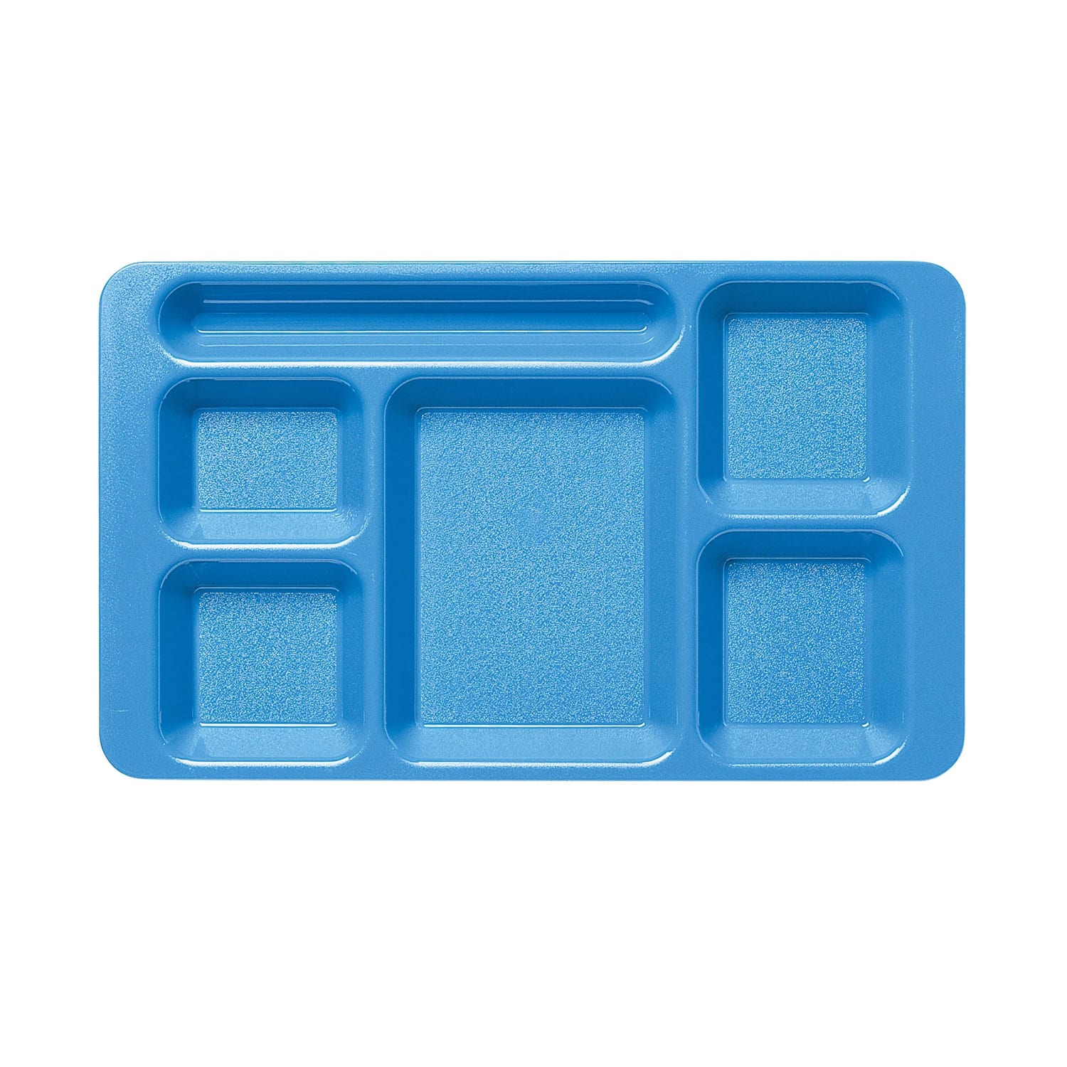 Cambro 1596CW168 Plastic Rectangular Tray w/ 6 Compartments, 9 x 15, Blue, Polycarbonate, Case of 24