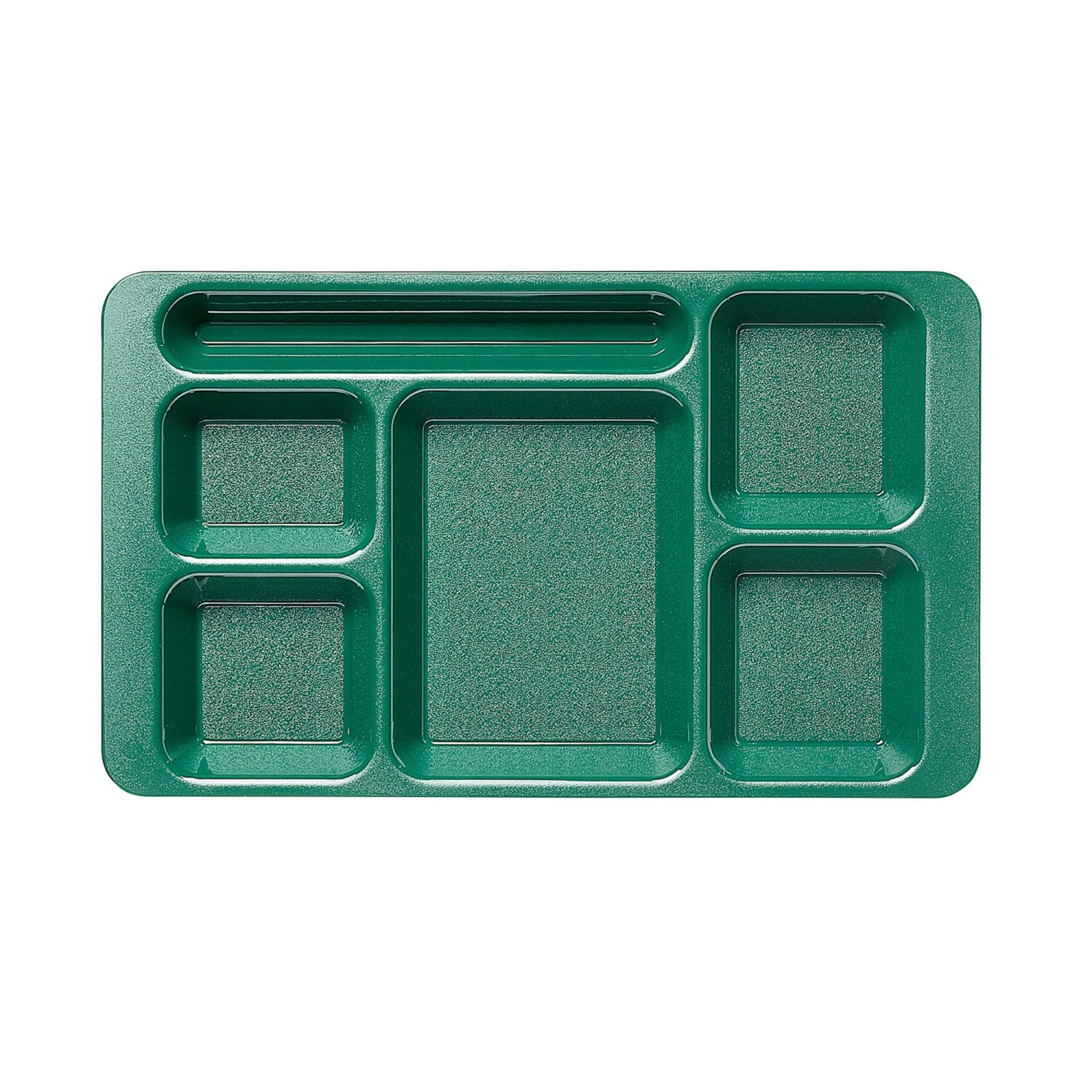 Cambro 1596CW119 Plastic Rectangular Tray w/ 6 Compartments, 9 x 15, Sherwood Green, Polycarbonate, Case of 24