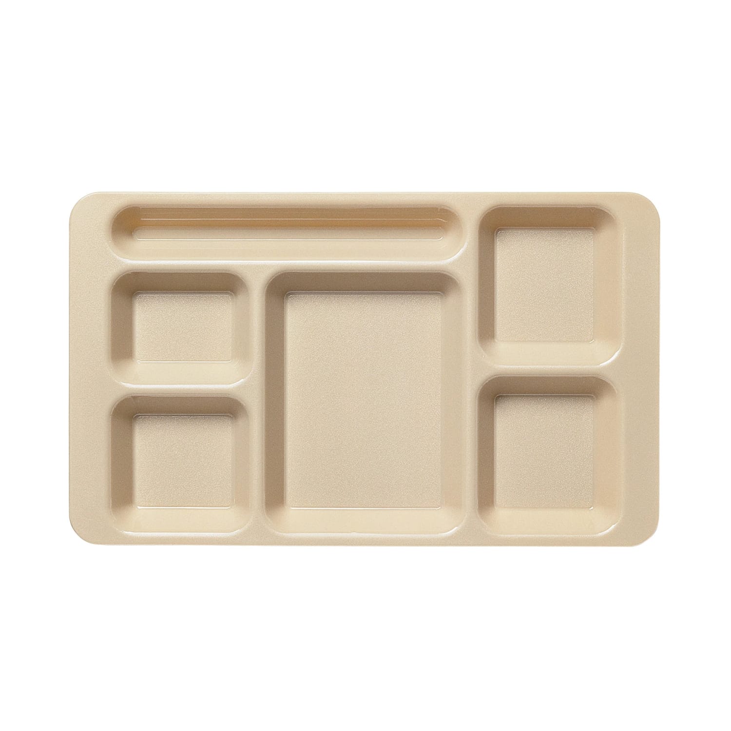 Cambro 1596CW133 Plastic Rectangular Tray w/ 6 Compartments, 9 x 15, Beige, Polycarbonate, Case of 24