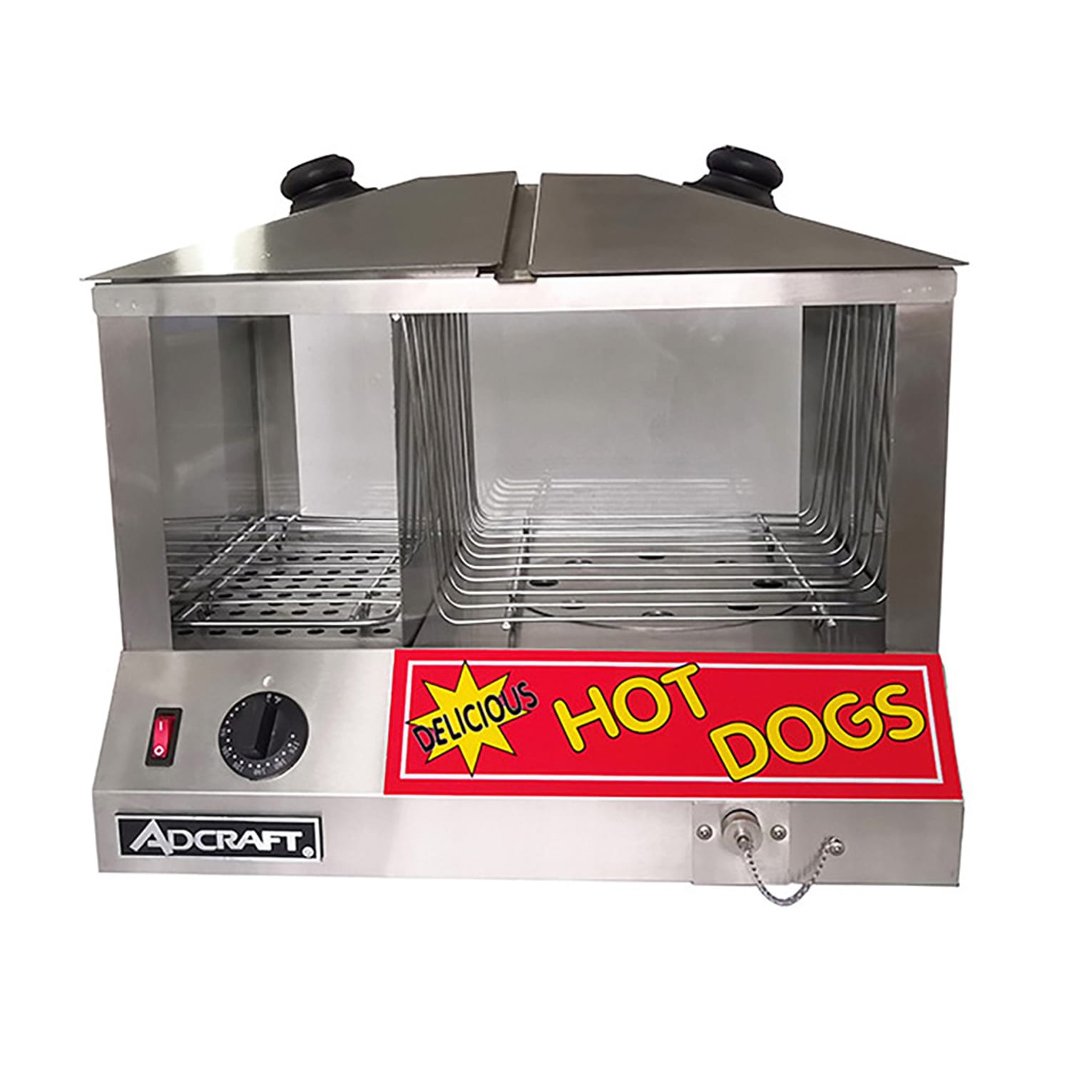 Adcraft HDS-1300W/100 Hot Dog Steamer w/ 100 Hot Dog & 48 Bun Capacity, 120v, Stainless Steel, 120 V