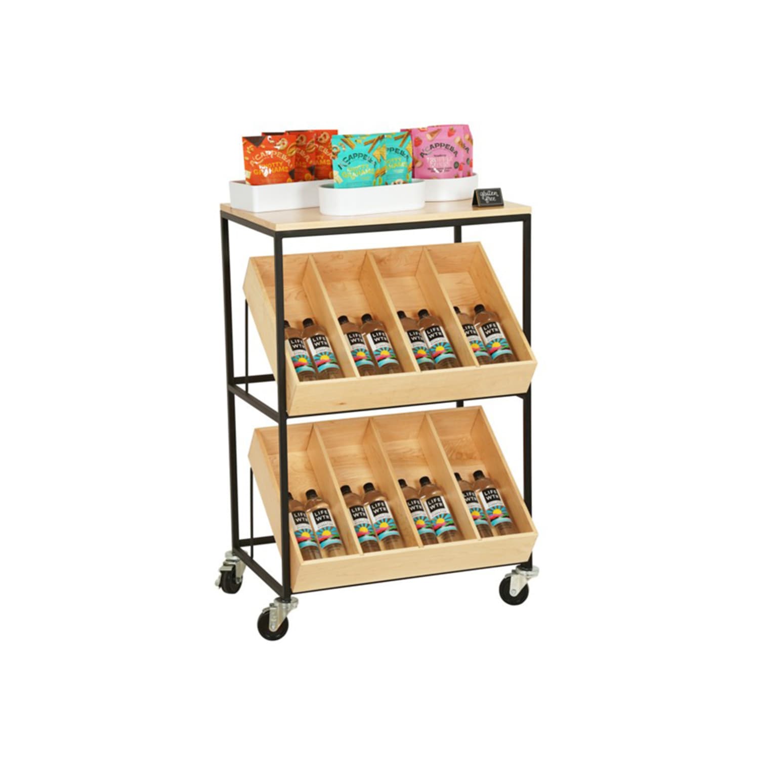 Cal-Mil 23166-71 3 Tier Merchandiser Cart, 28 x 20 x 40, Blonde, Beige