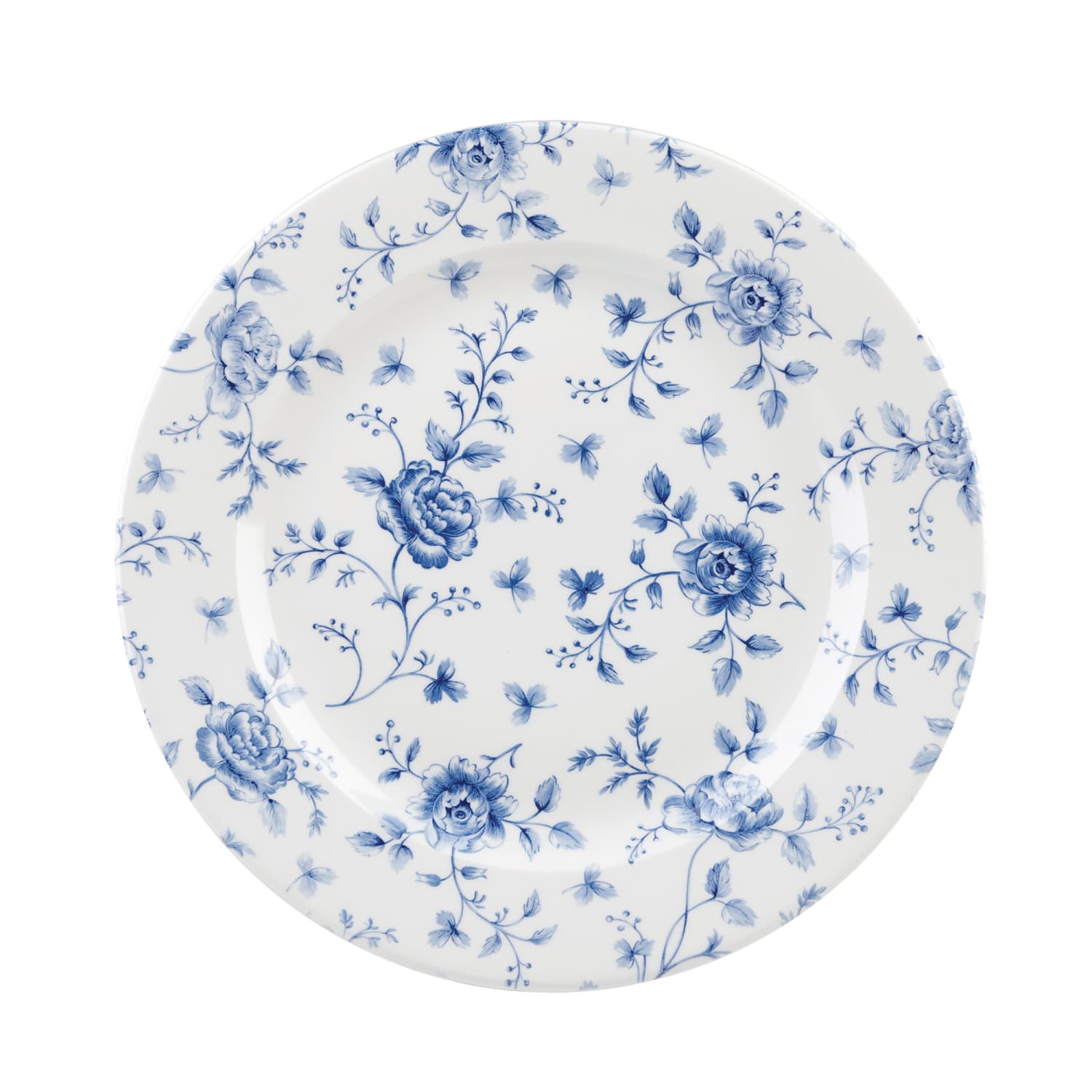 Churchill RCPVP111 12 Round Vintage Prints Profile Plate - Ceramic, Prague Rose Chintz, Blue, Case of 6