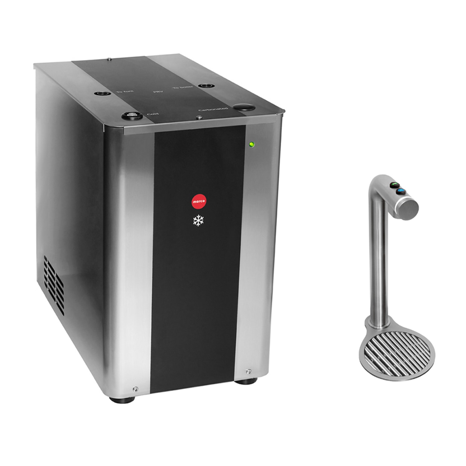 Marco Beverage Systems FRIIACS Countertop Cold & Sparkling Water Dispenser - Cup Fill, Push Button, 110v, Silver