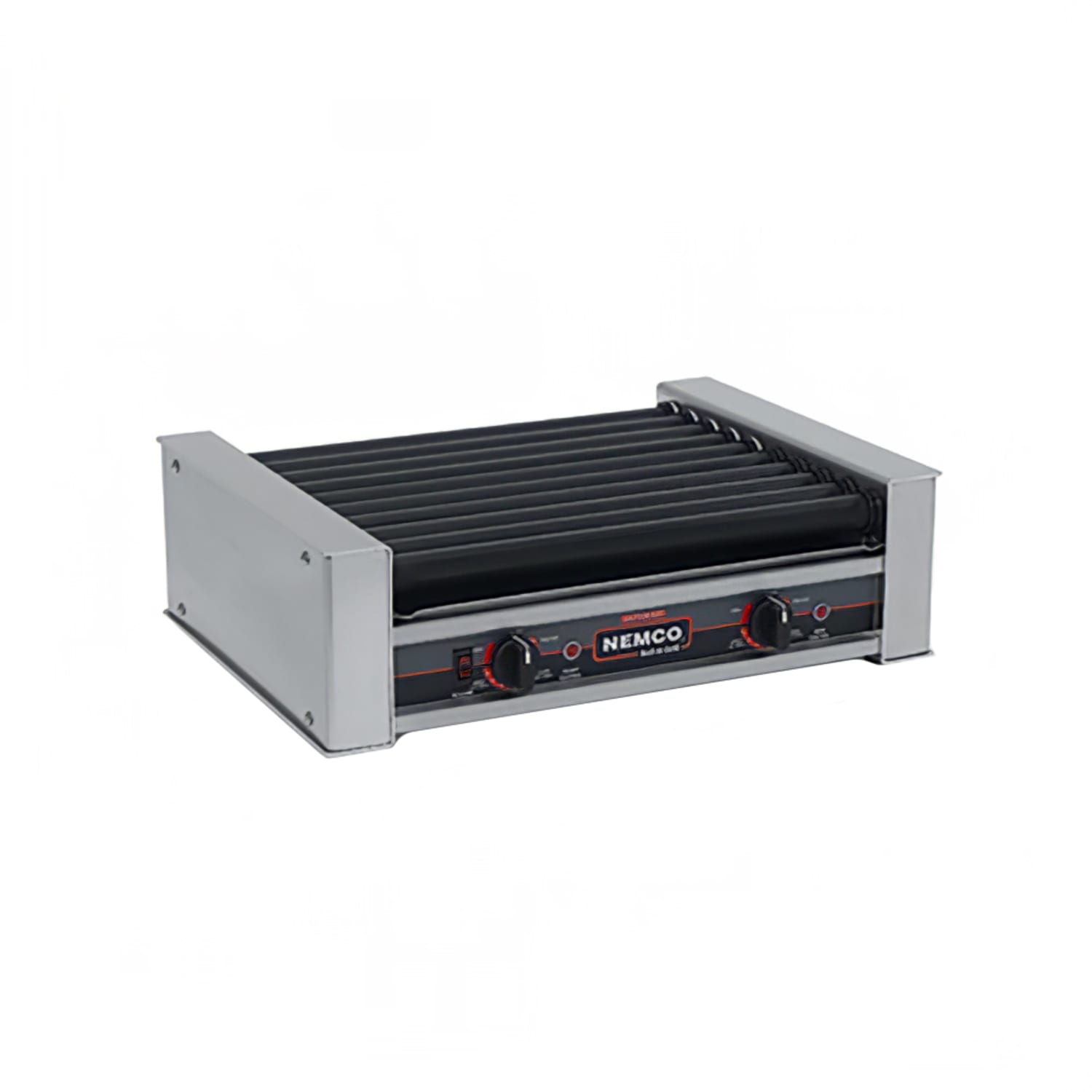 Nemco 8018SX-220 18 Hot Dog Roller Grill w/ Manual Controls - Flat Top, 220v, Stainless Steel