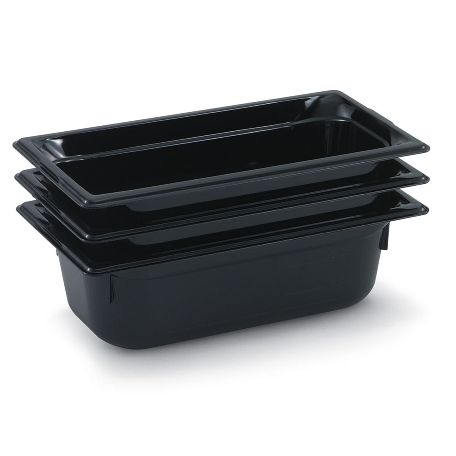 Vollrath 8032420 2 1/2D Third Size Food Pan, Black, Pack of 6