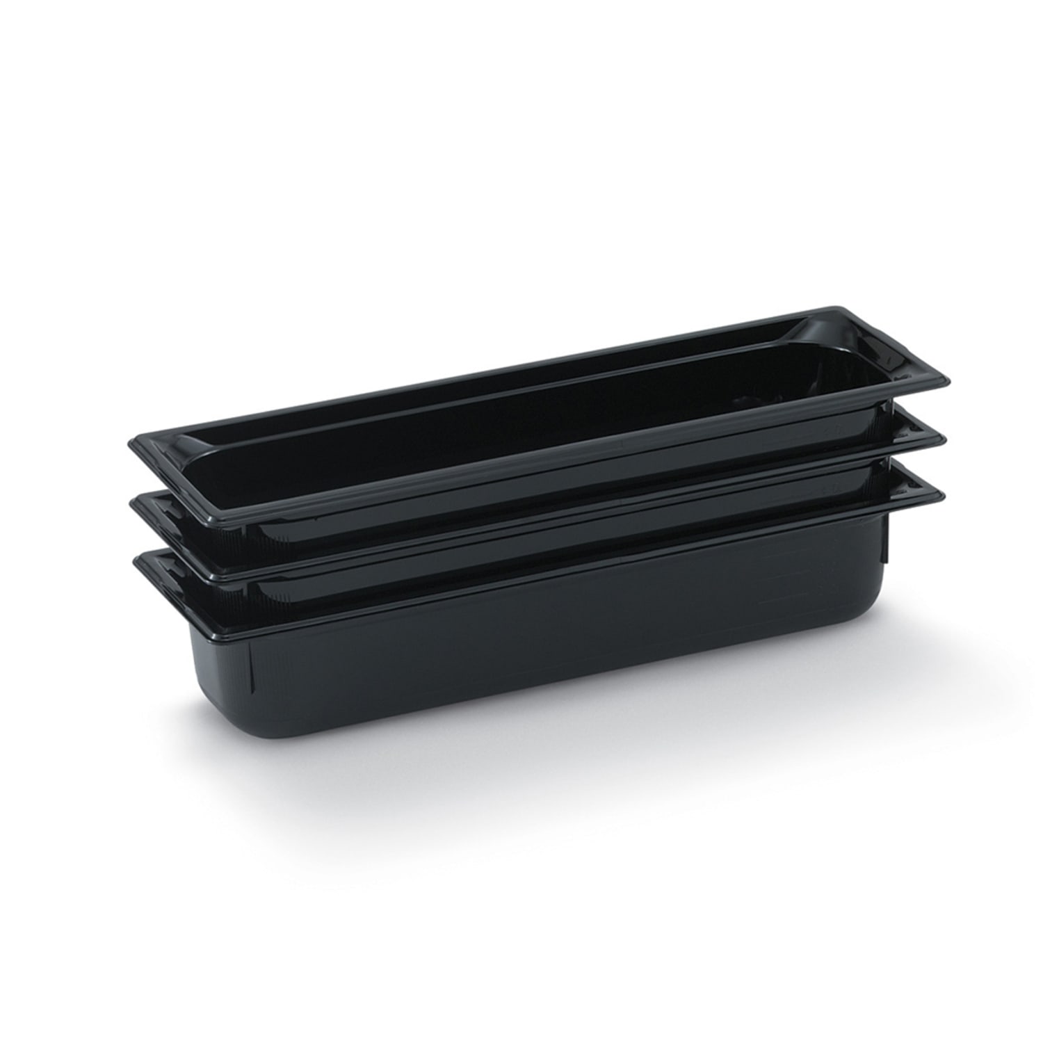 Vollrath 8052420 2 1/2D Half Size Long Food Pan, Polycarbonate, Super Pan Series, Black, Pack of 6