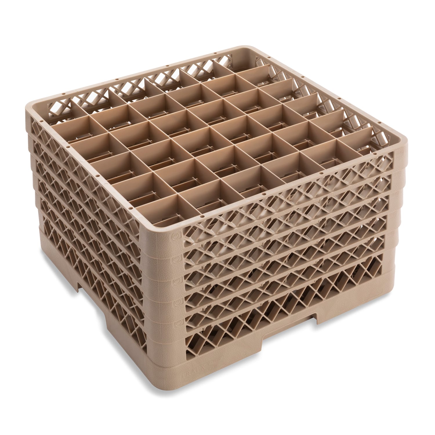 Vollrath TR7CCCCC Traex Glass Rack w/ 36 Compartments - 5 Extenders, Beige, Pack of 2