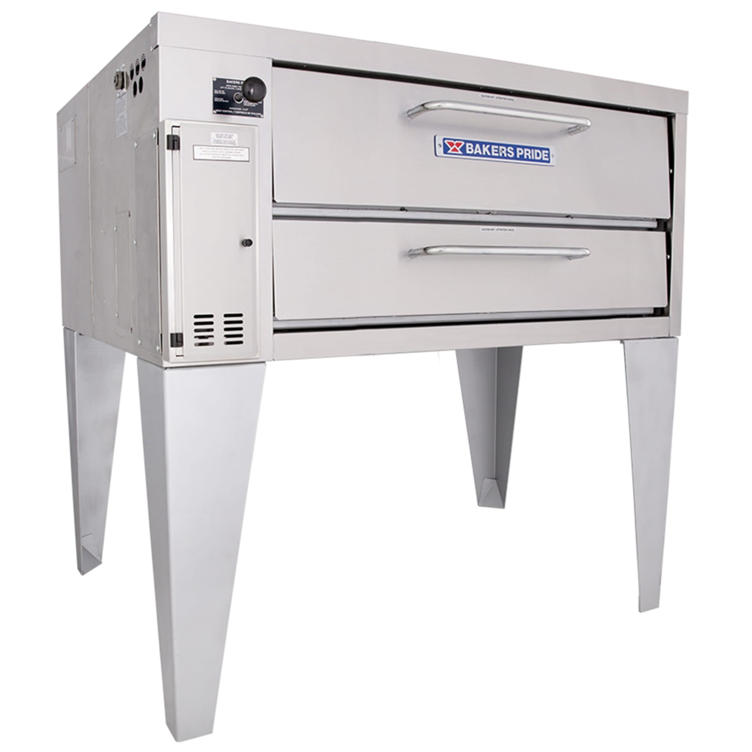 Bakers Pride 351 NG Super Deck Floor Model Single Pizza Deck Oven - Natural Gas, 45"" Single Deck, Stainless Steel, Gas Type: NG