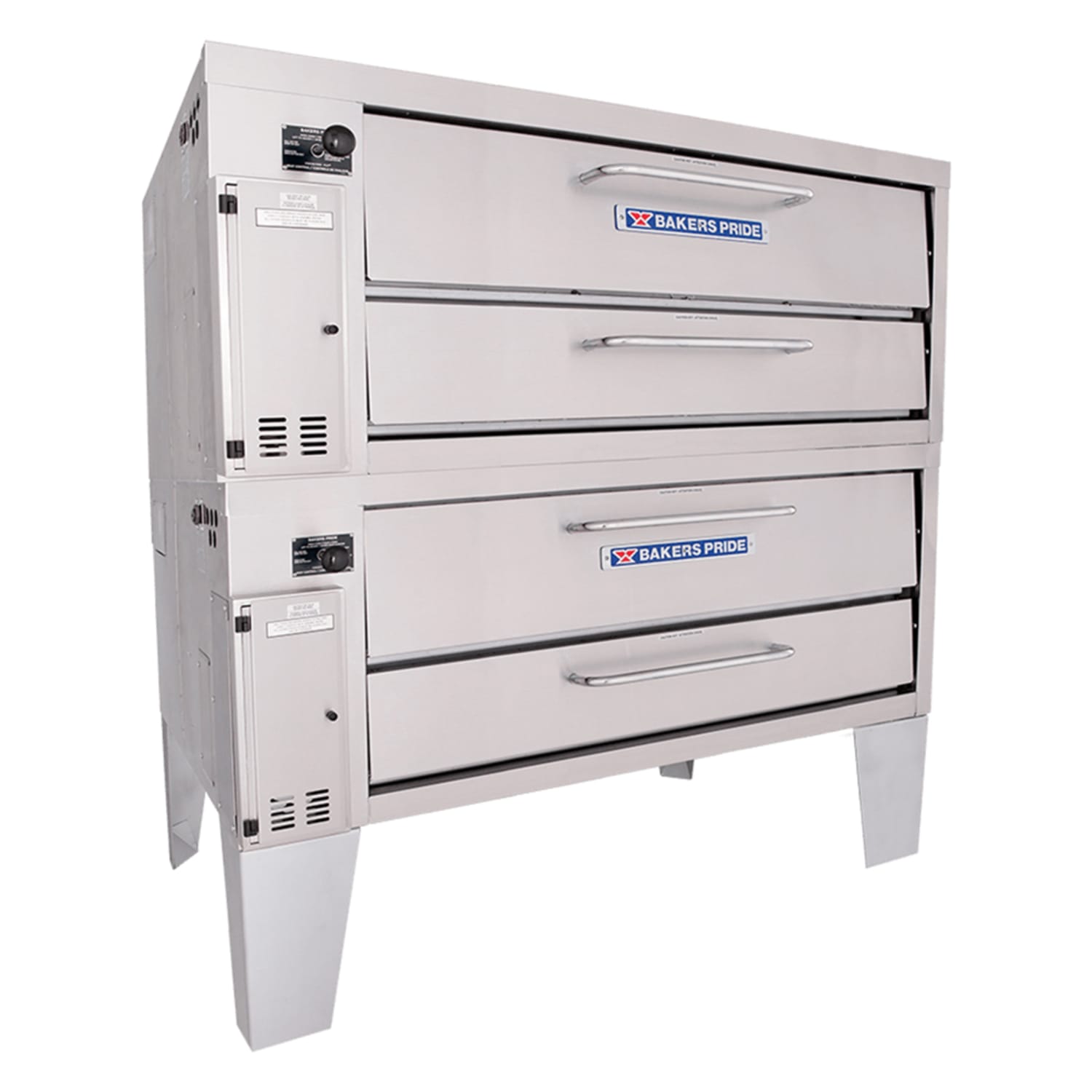 Bakers Pride 4152 Super Deck Floor Model Double Pizza Deck Oven - Natural Gas, 140,000 BTU, Stainless Steel, Gas Type: NG